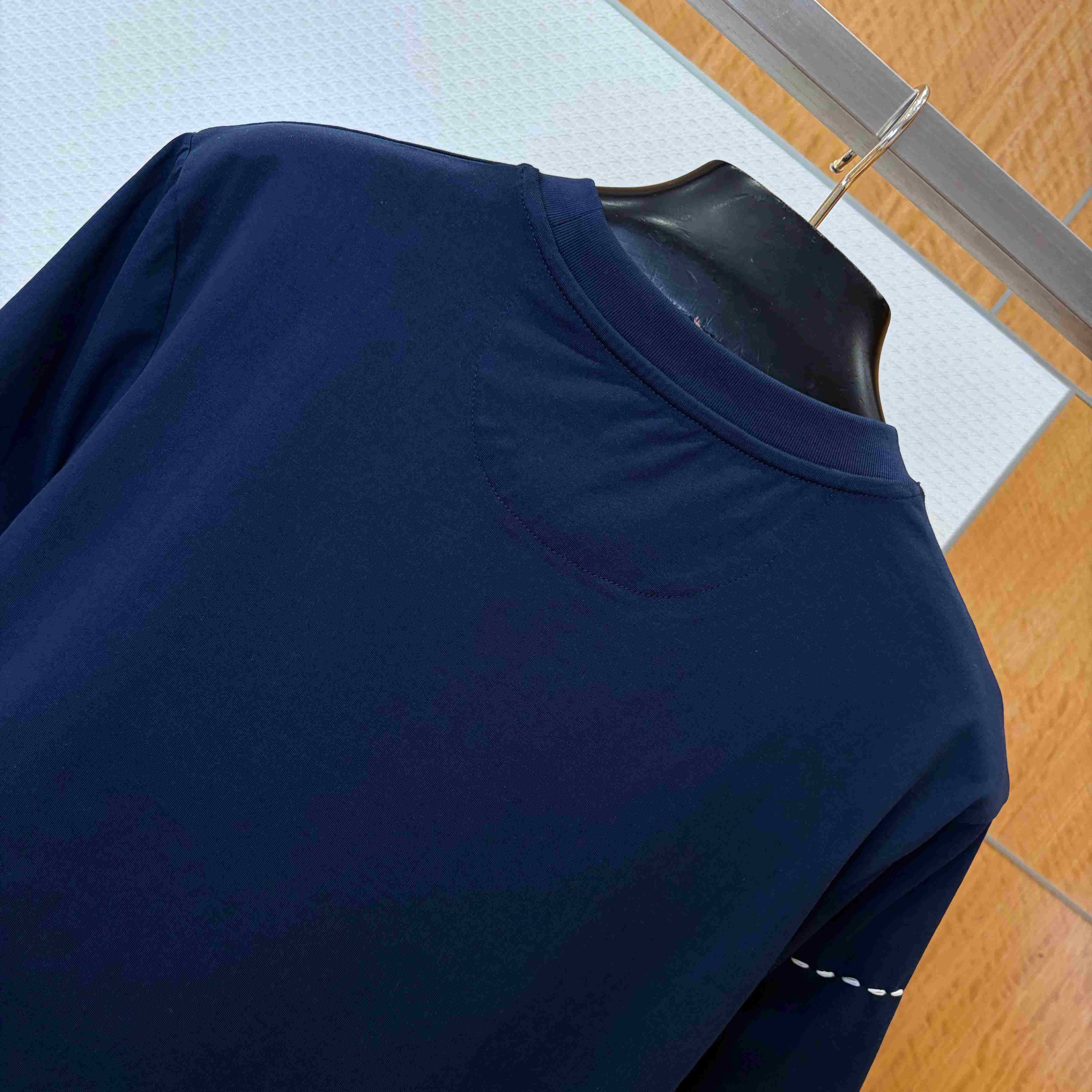 Fendi Dark Blue Cotton T-shirt - DesignerGu