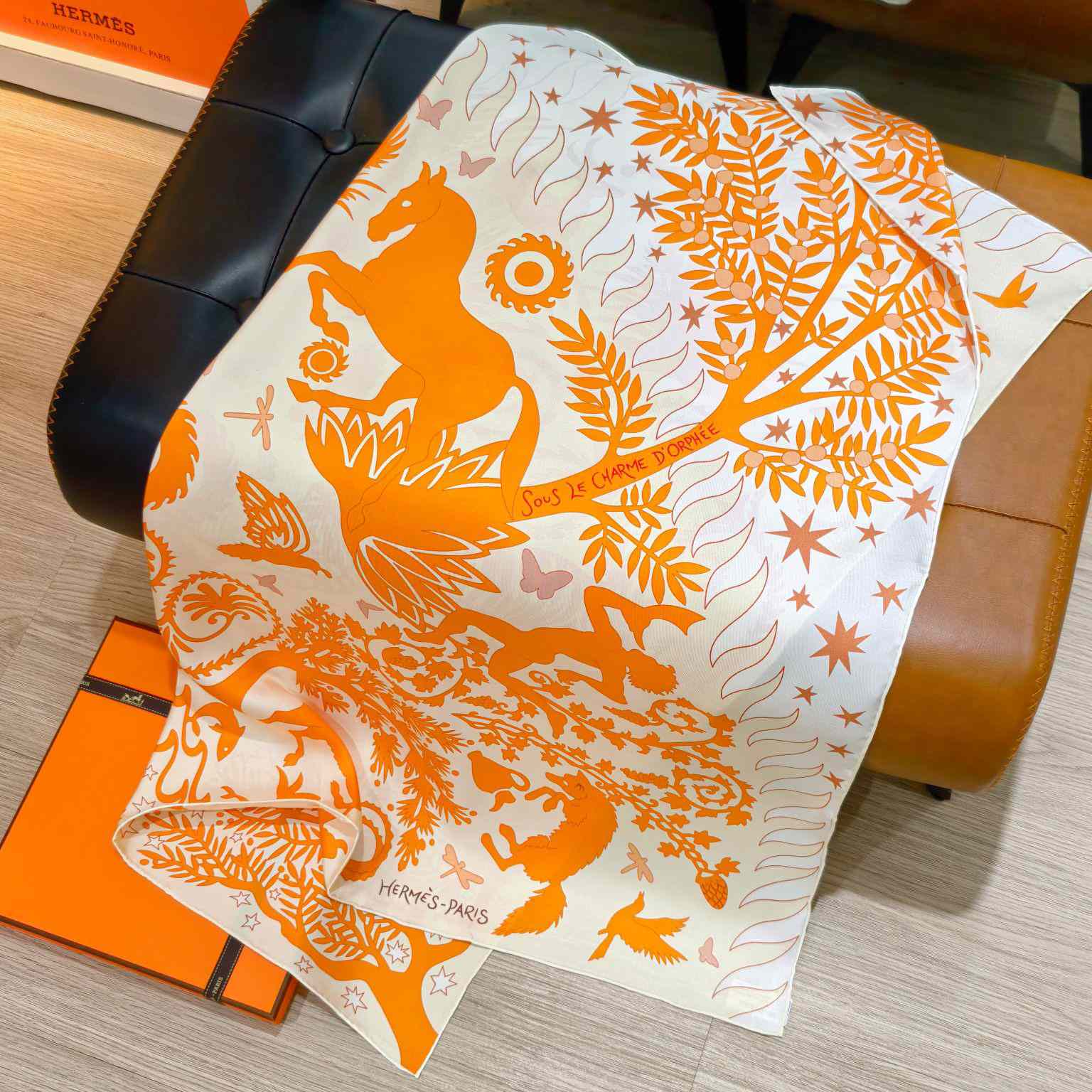 Hermes Sous le Charme D'Orphee Detail Scarf  - DesignerGu