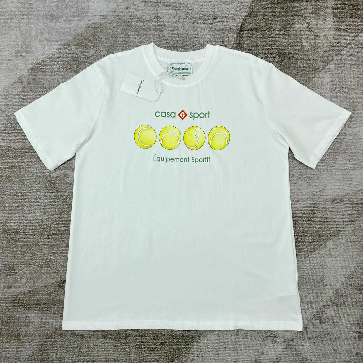 Casablanca Casa Sport Tennis Balls Tee 'Green/White' CA5033 - DesignerGu