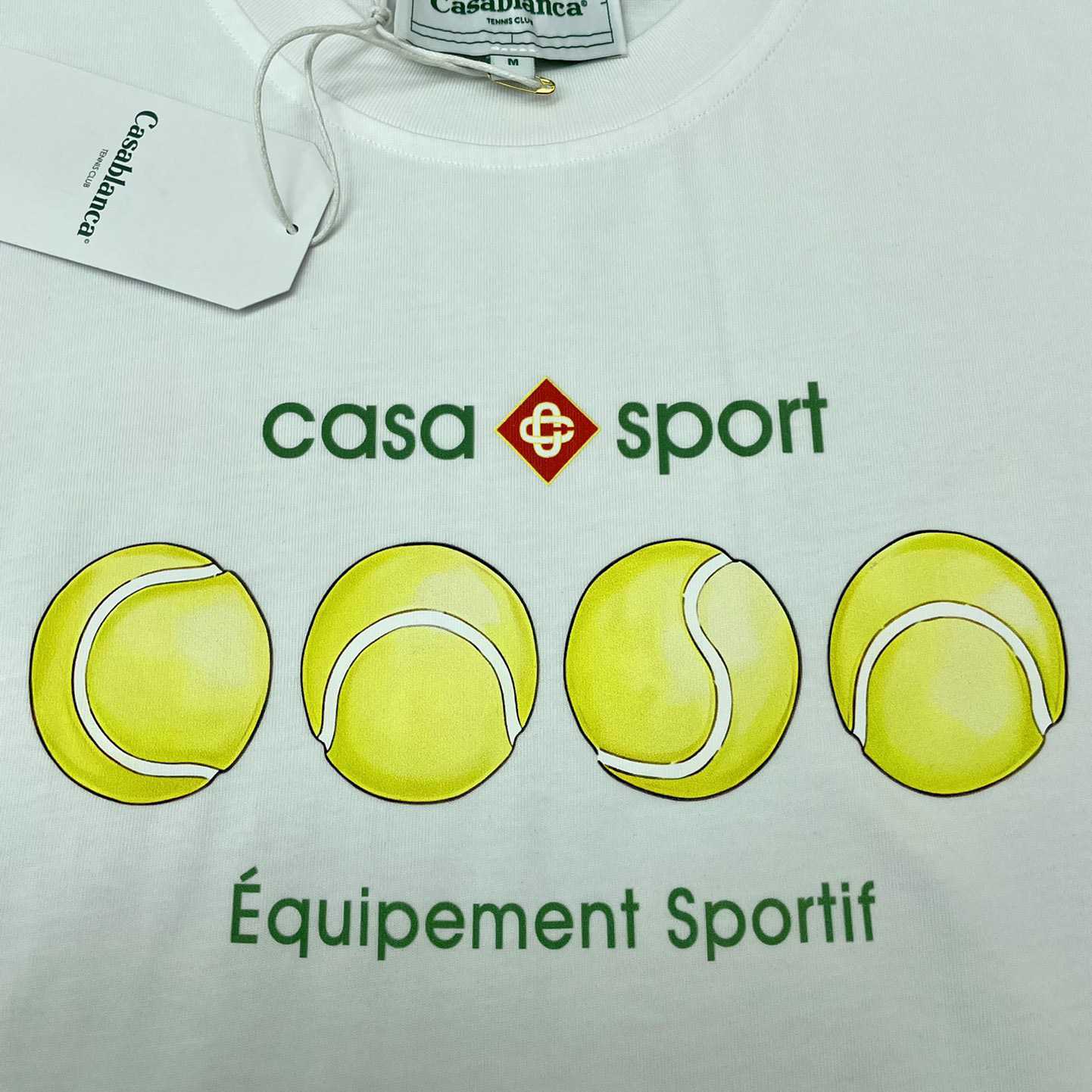 Casablanca Casa Sport Tennis Balls Tee 'Green/White' CA5033 - DesignerGu