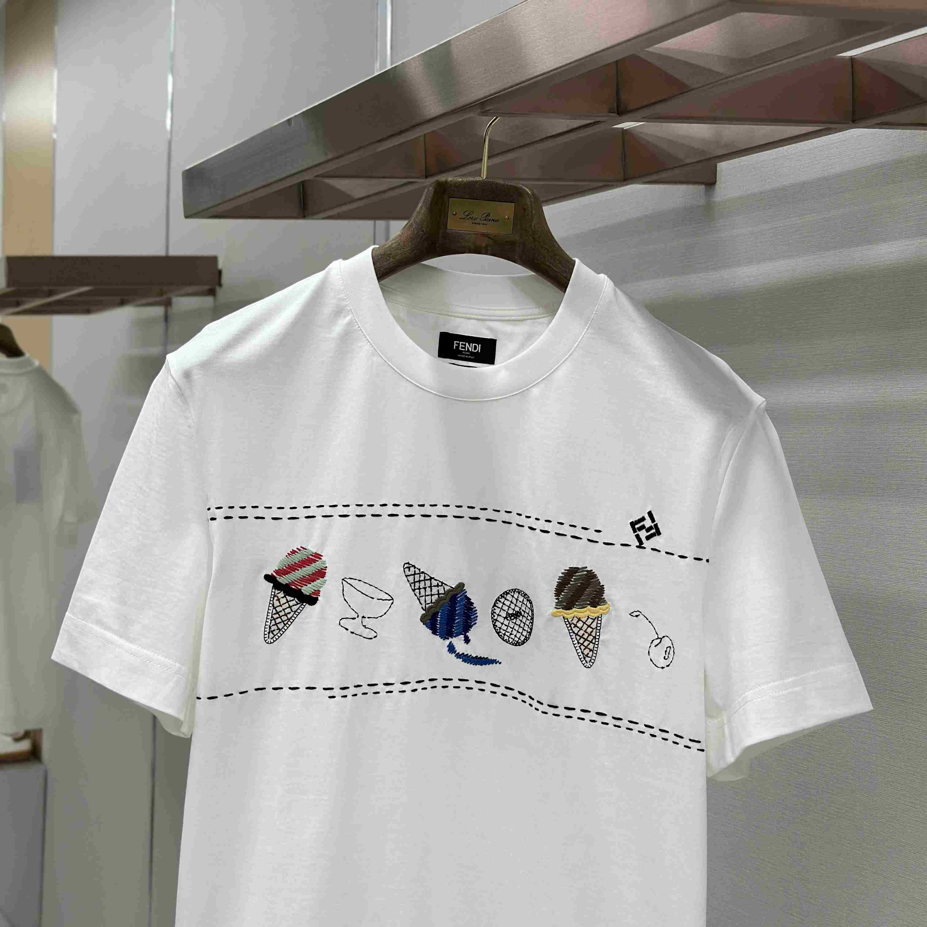 Fendi White Cotton T-shirt - DesignerGu