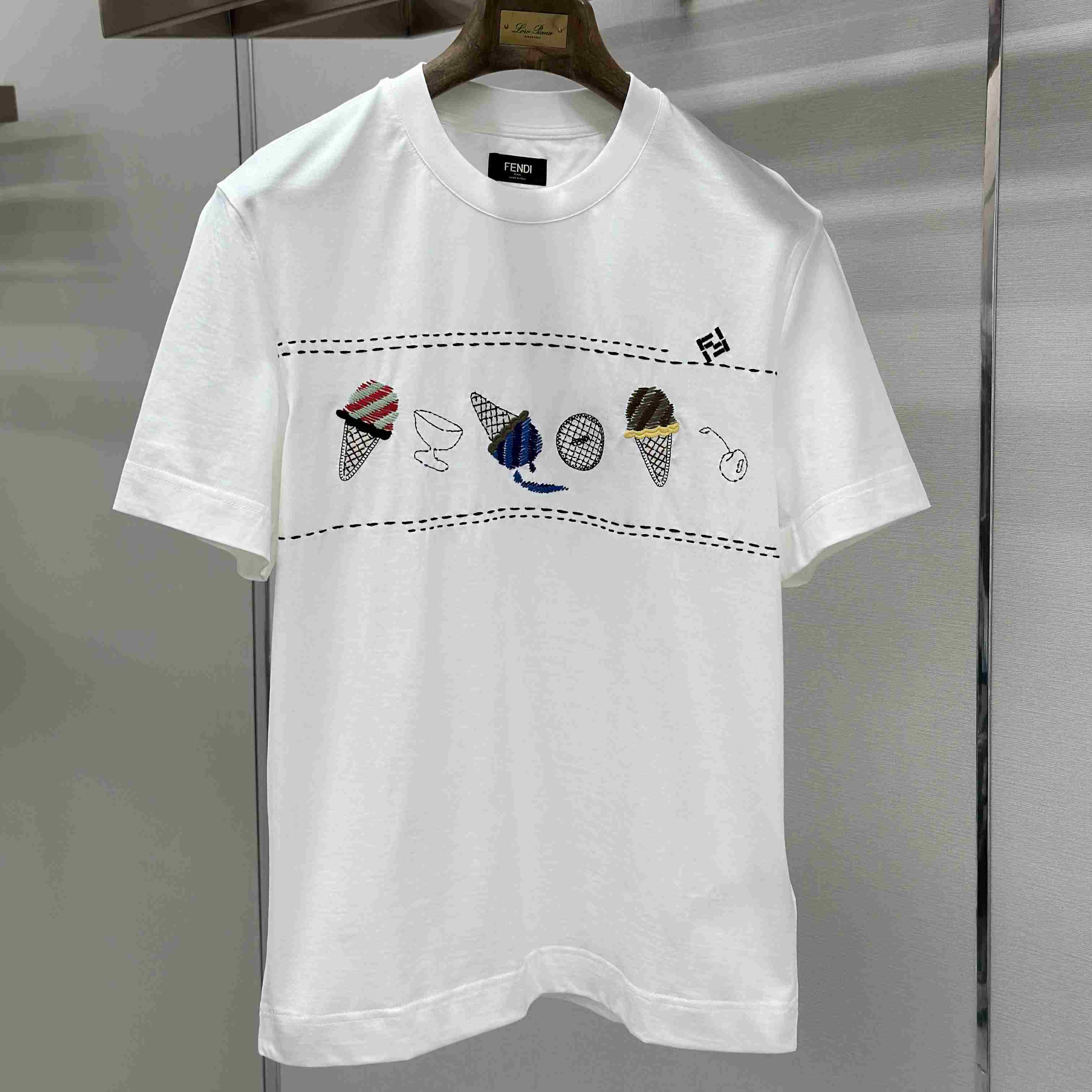 Fendi White Cotton T-shirt - DesignerGu