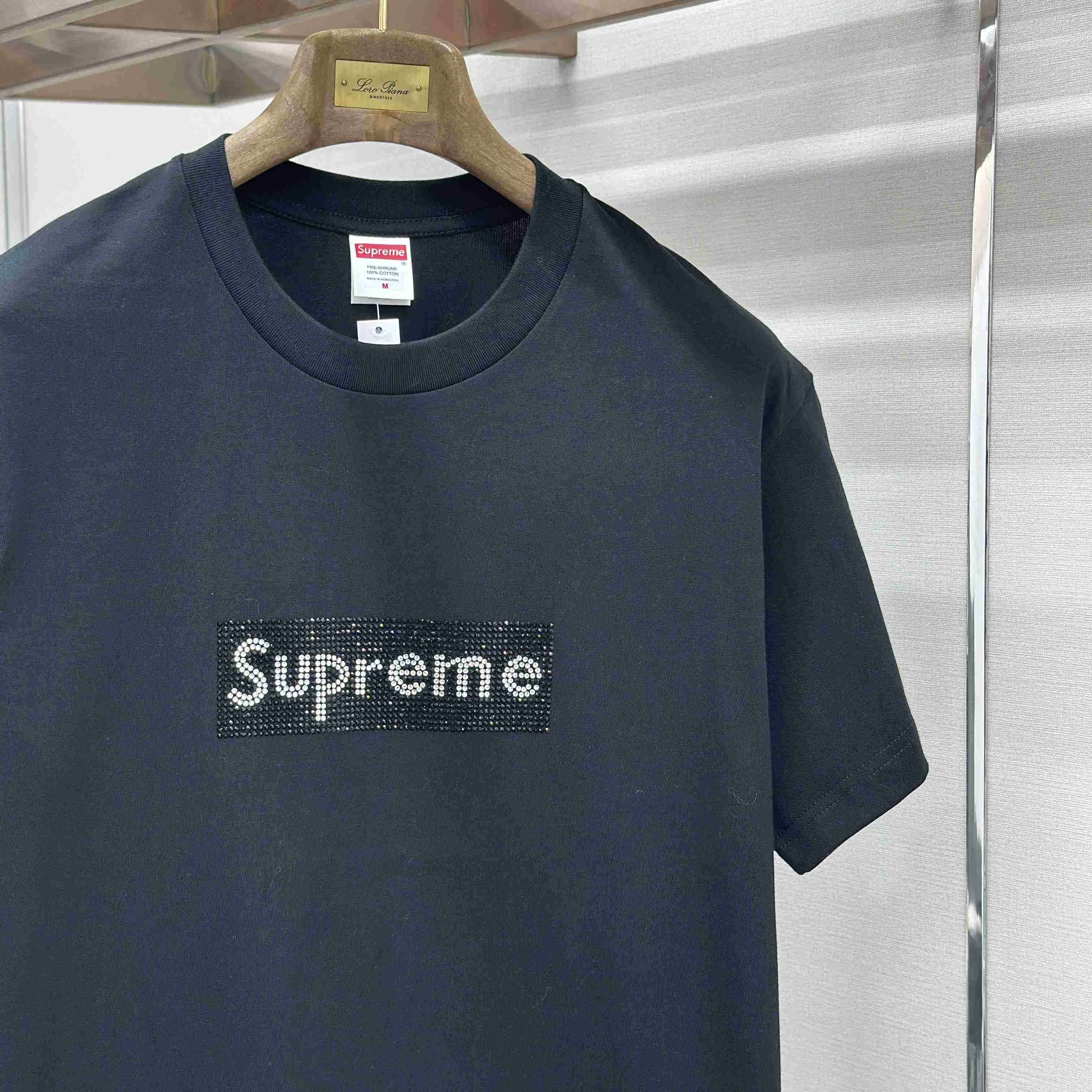 Supreme x Swarovski Box Logo T-Shirt - DesignerGu