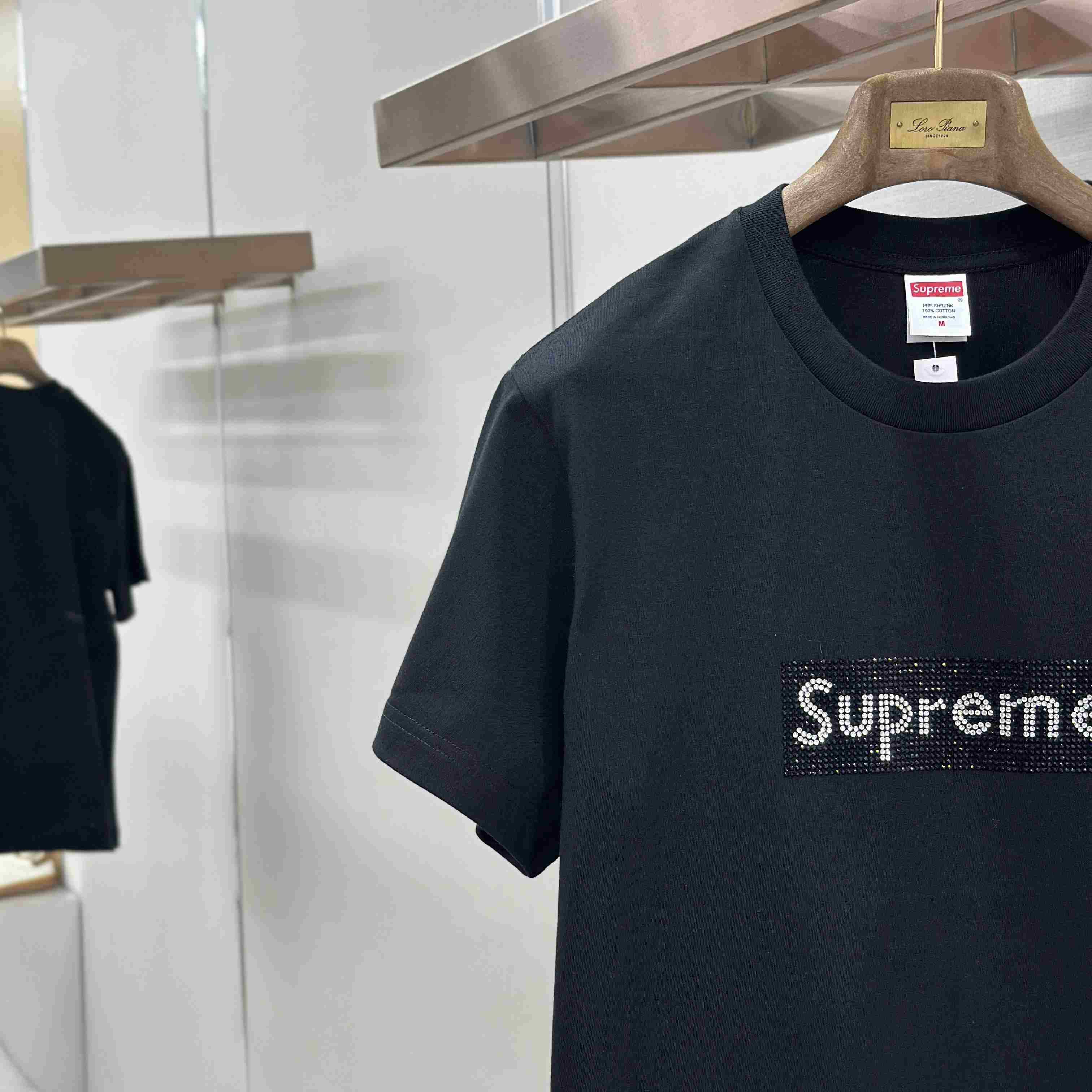 Supreme x Swarovski Box Logo T-Shirt - DesignerGu