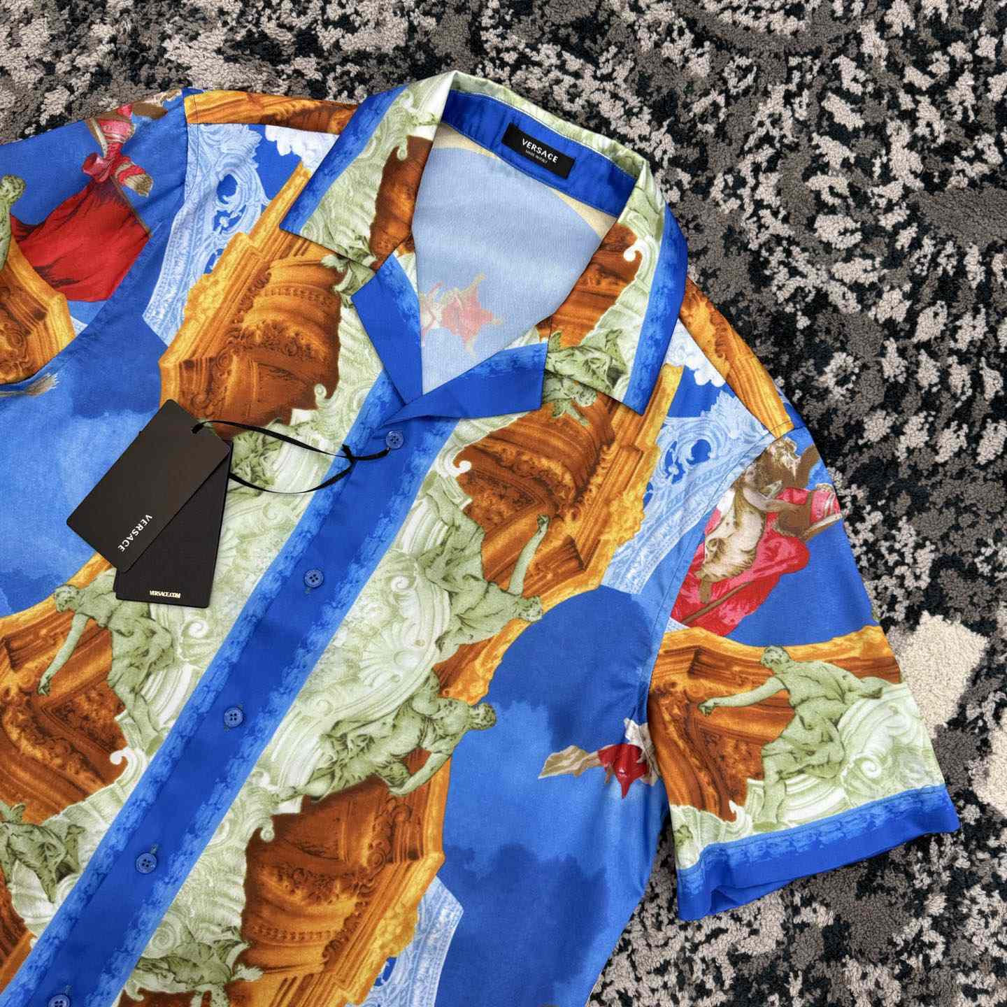Versace  Printed Silk Twill Slim Shirt - DesignerGu