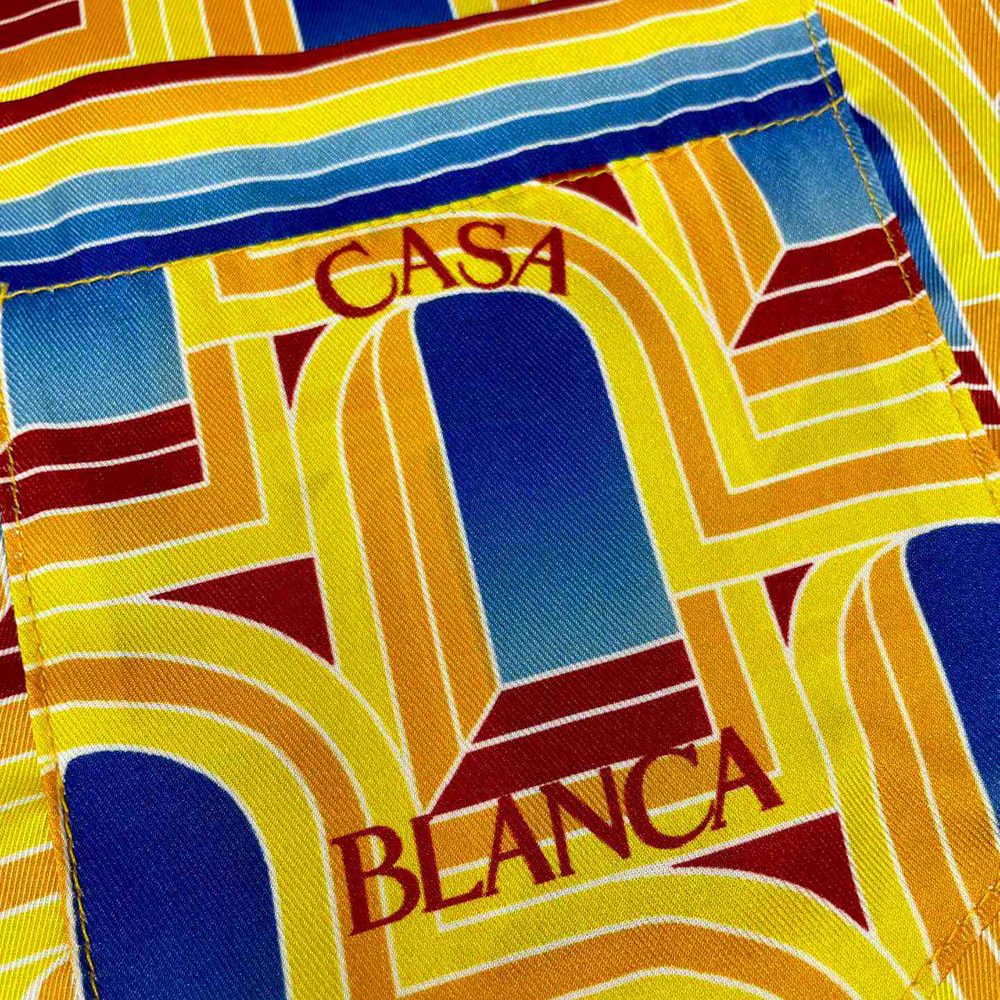 Casablanca L'Arche De Jour Cuban Collar Silk Shirt 'Multicolor' c557 - DesignerGu