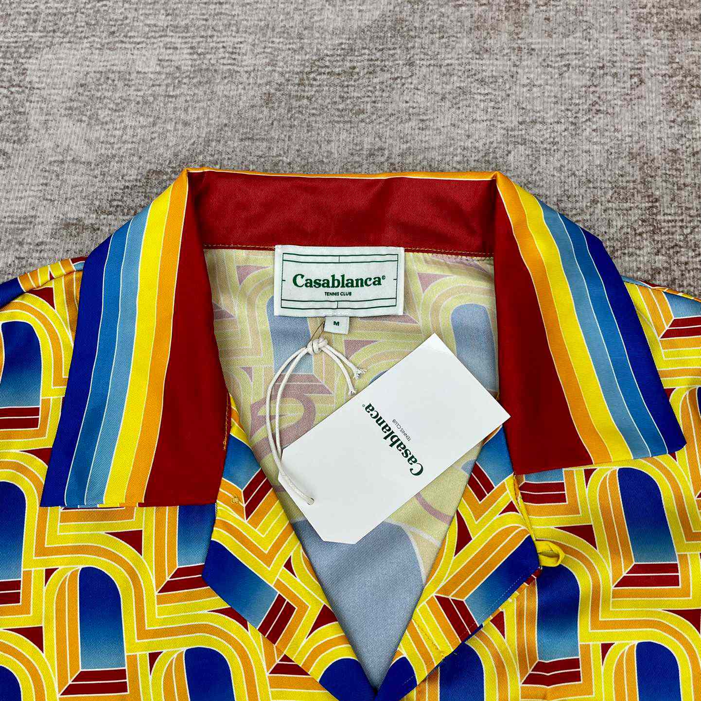 Casablanca L'Arche De Jour Cuban Collar Silk Shirt 'Multicolor' c557 - DesignerGu