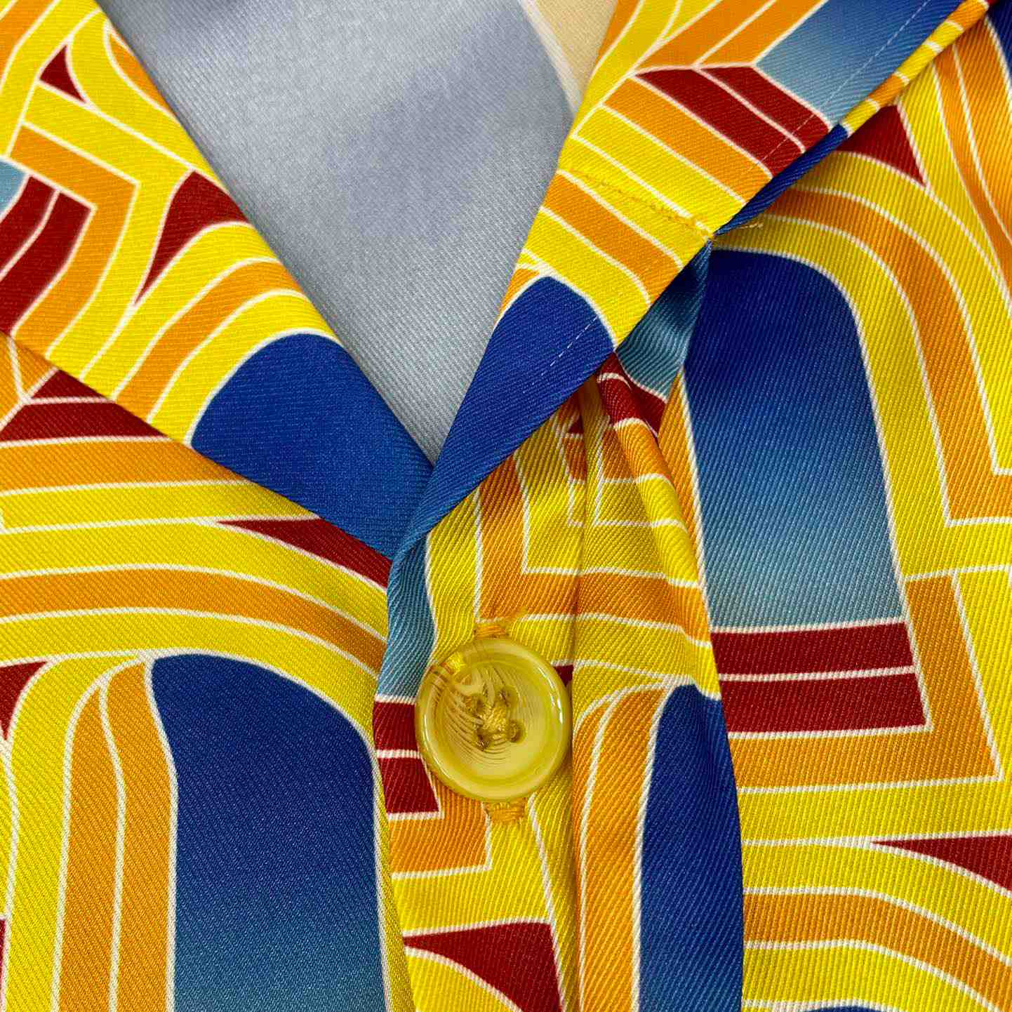 Casablanca L'Arche De Jour Cuban Collar Silk Shirt 'Multicolor' c557 - DesignerGu
