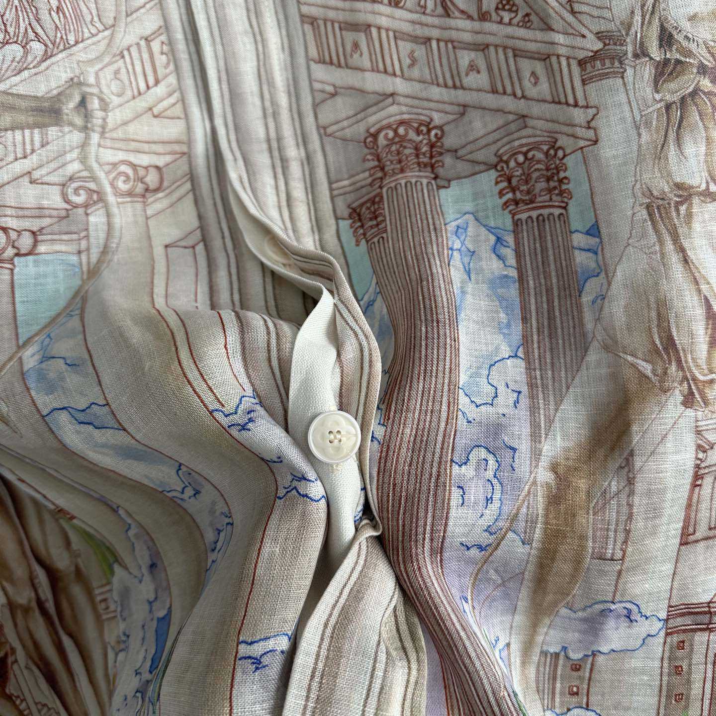 Casablanca Le Temple Du Savoir Linen Shirt - DesignerGu