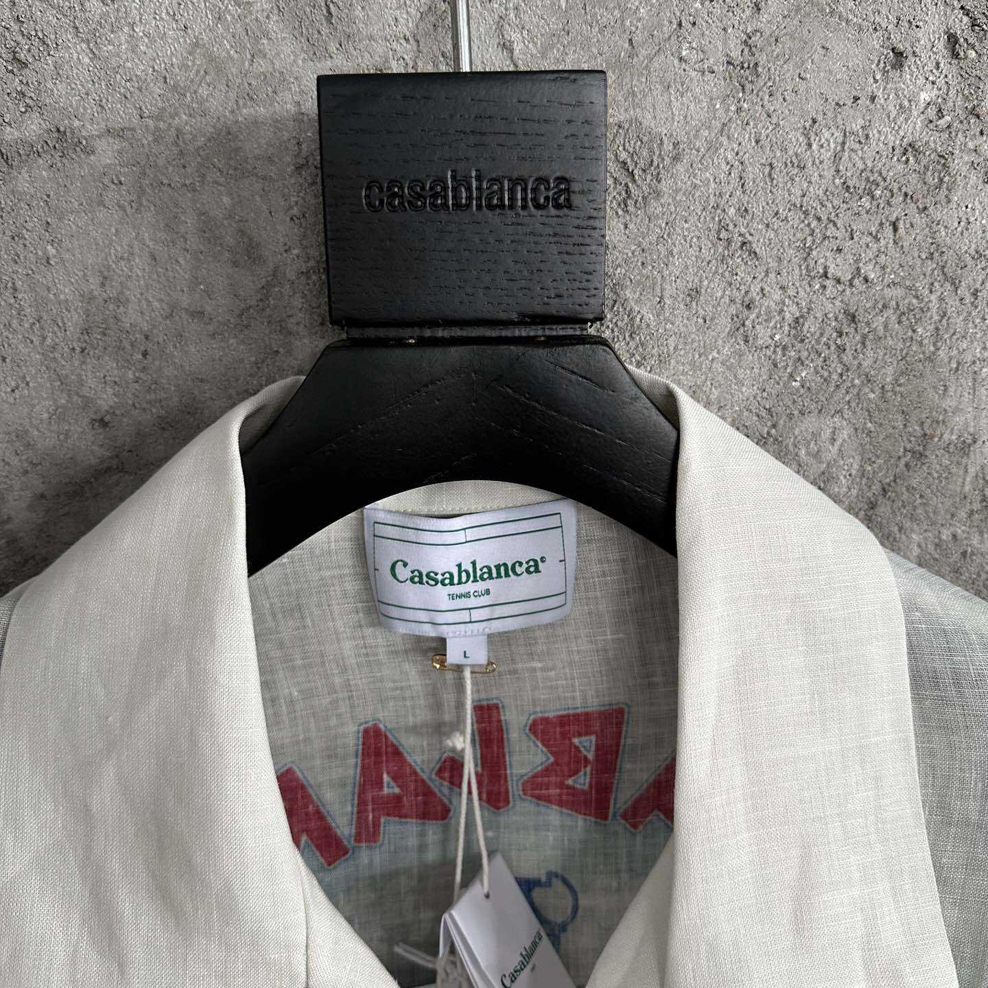 Casablanca Le Temple Du Savoir Linen Shirt - DesignerGu