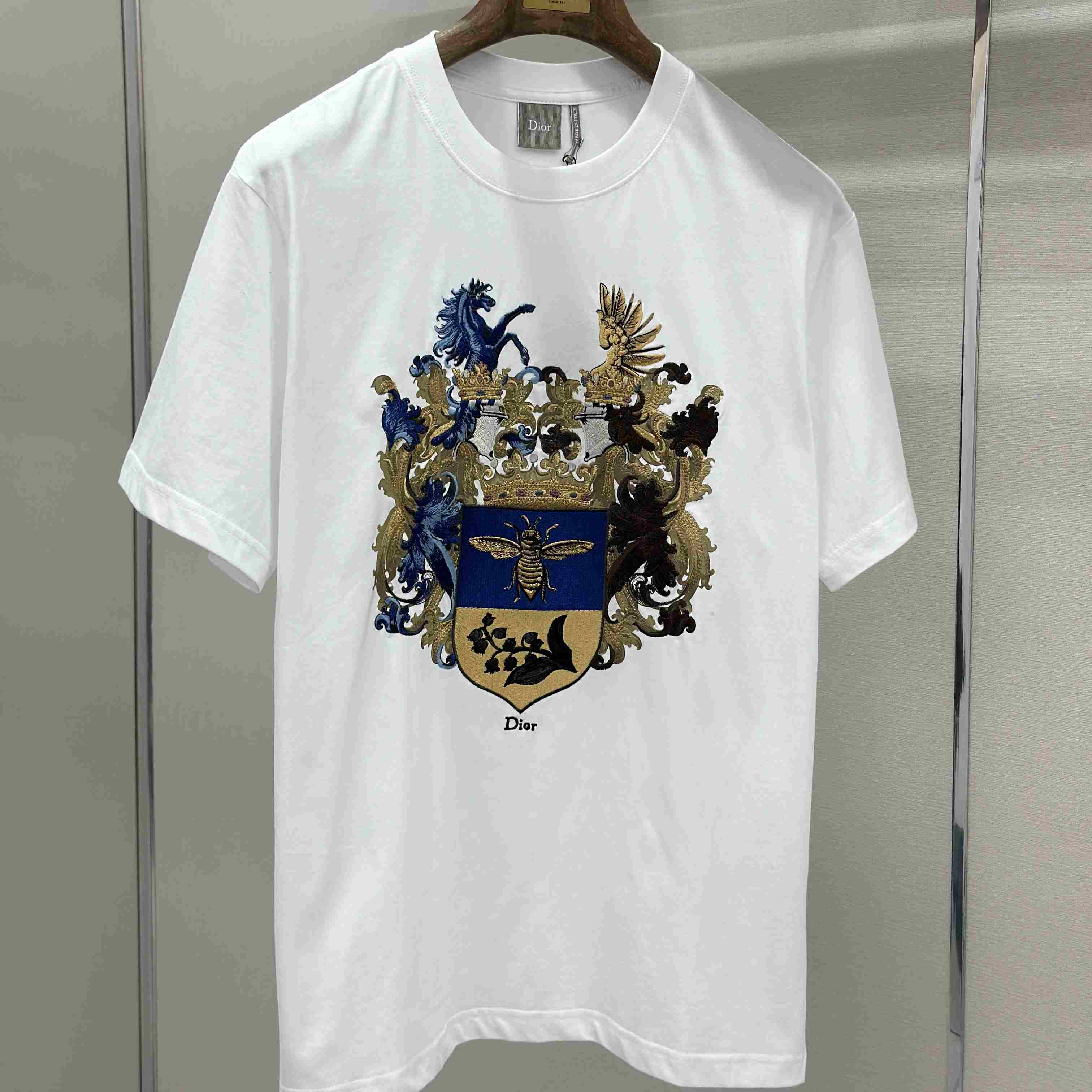 Dior T-Shirt With Dior Blason Print, Relaxed Fit - DesignerGu