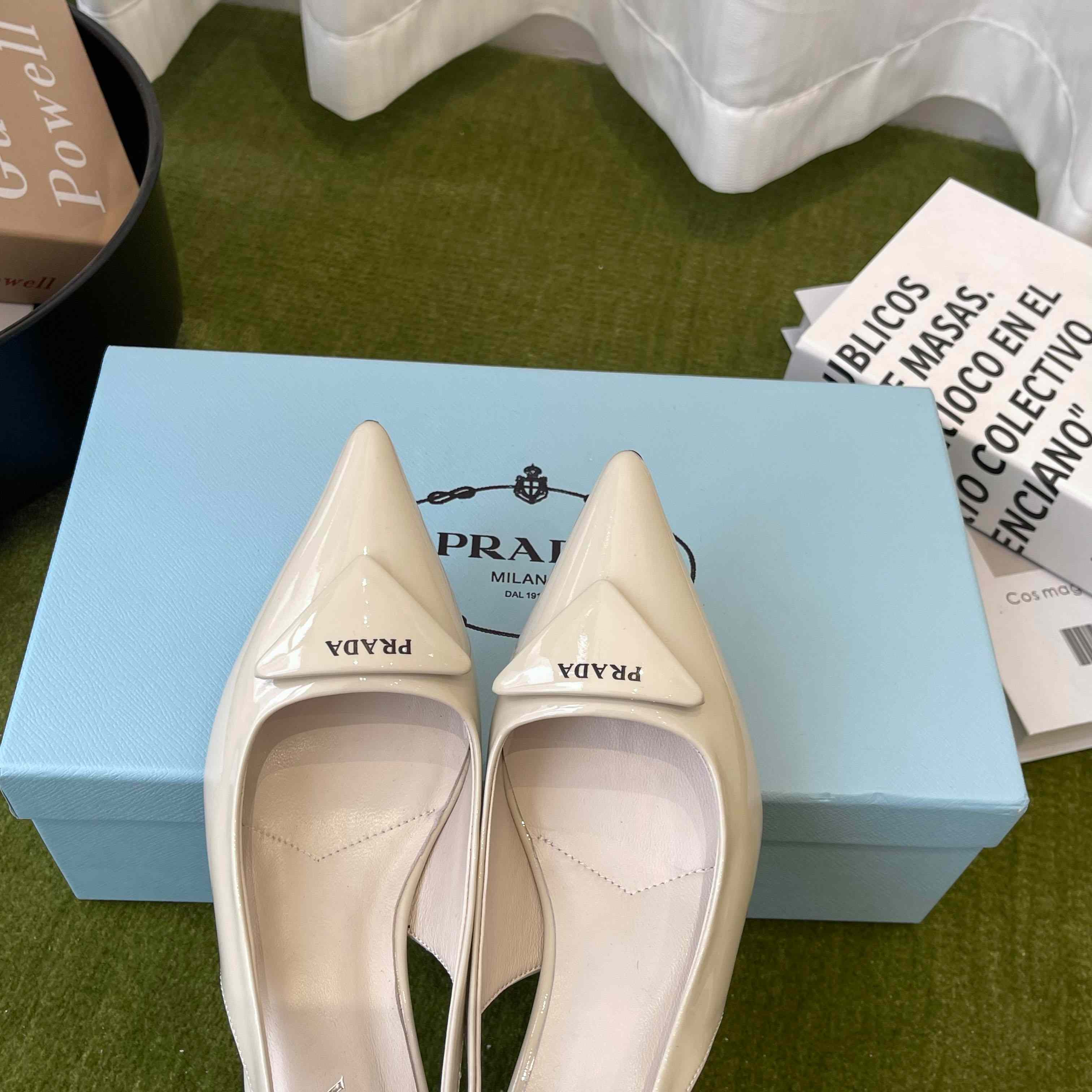 Prada Patent Leather Slingback Pumps - DesignerGu
