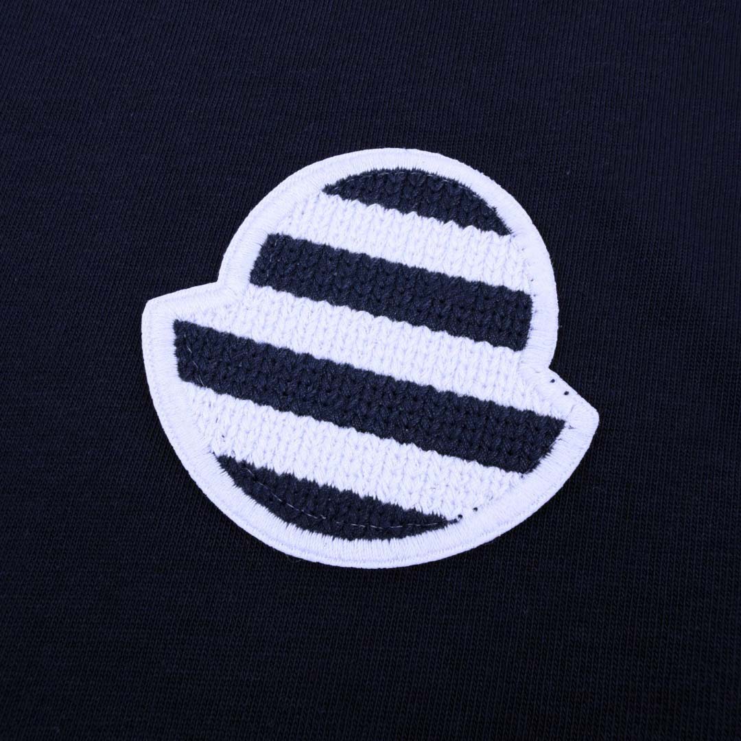 Moncler Striped Logo Cotton Jersey T-Shirt - DesignerGu