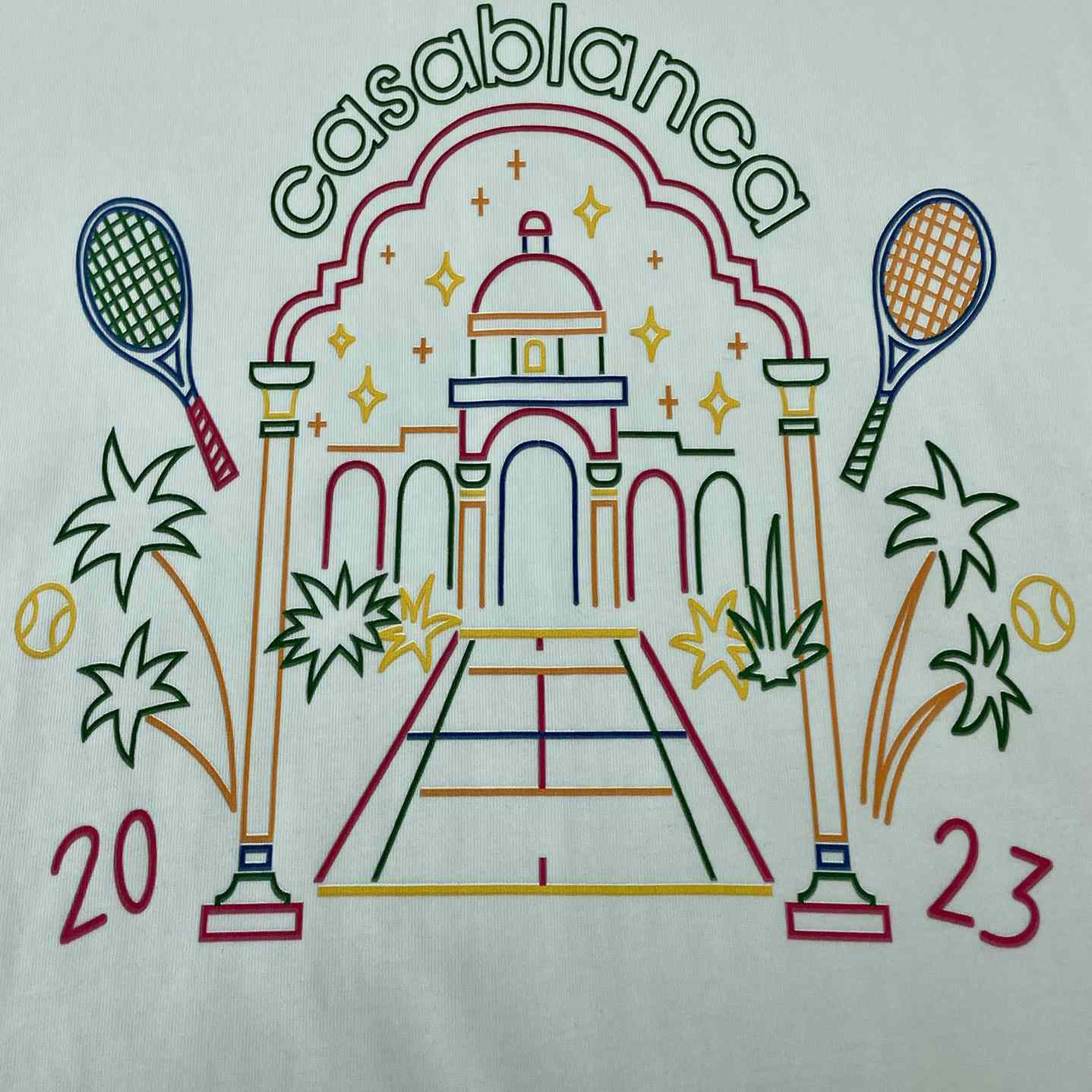 Casablanca Rainbow Crayon Temple T-Shirt CA5054 - DesignerGu
