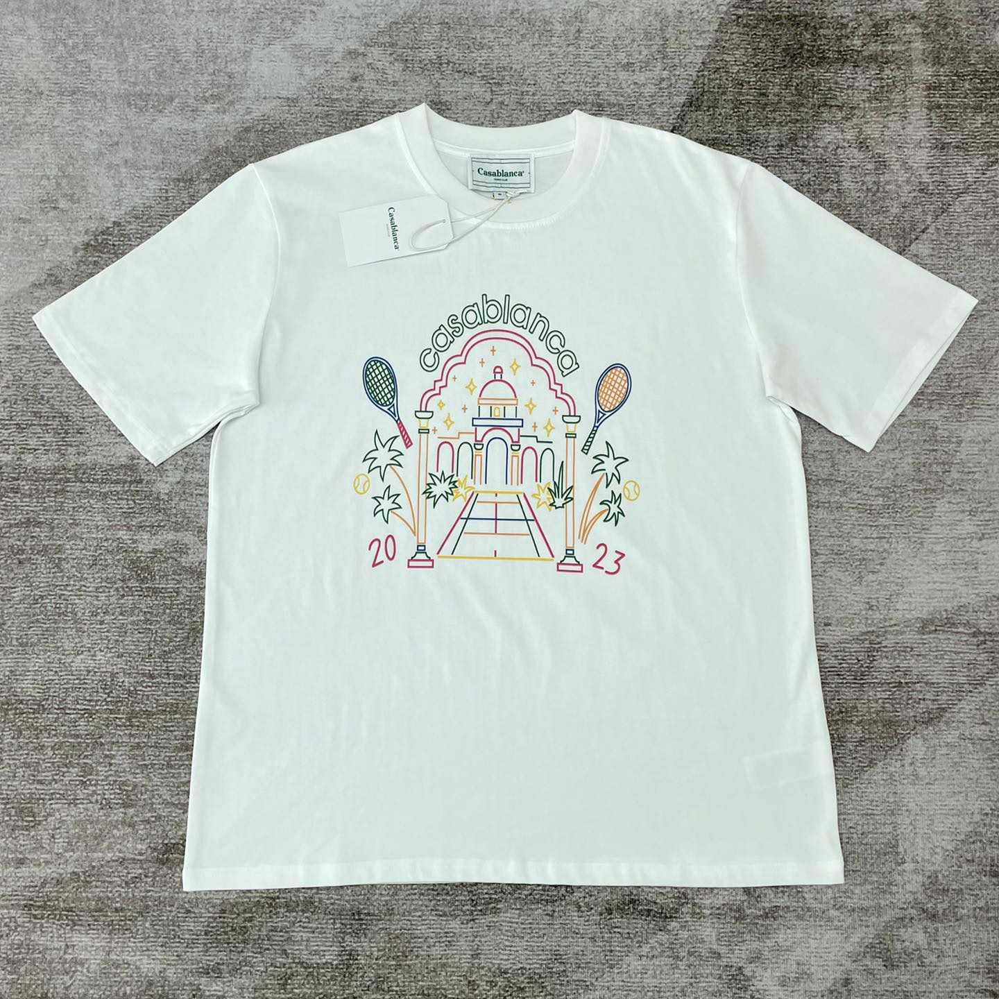 Casablanca Rainbow Crayon Temple T-Shirt CA5054 - DesignerGu