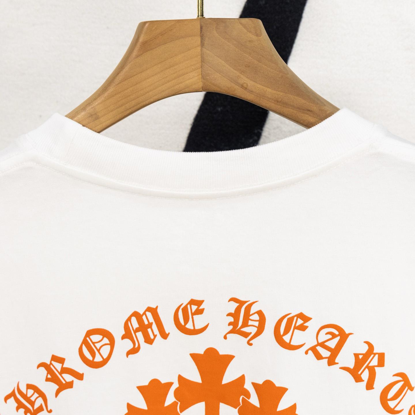 Chrome Hearts Triple Cross T-Shirt 'White/Orange' - DesignerGu