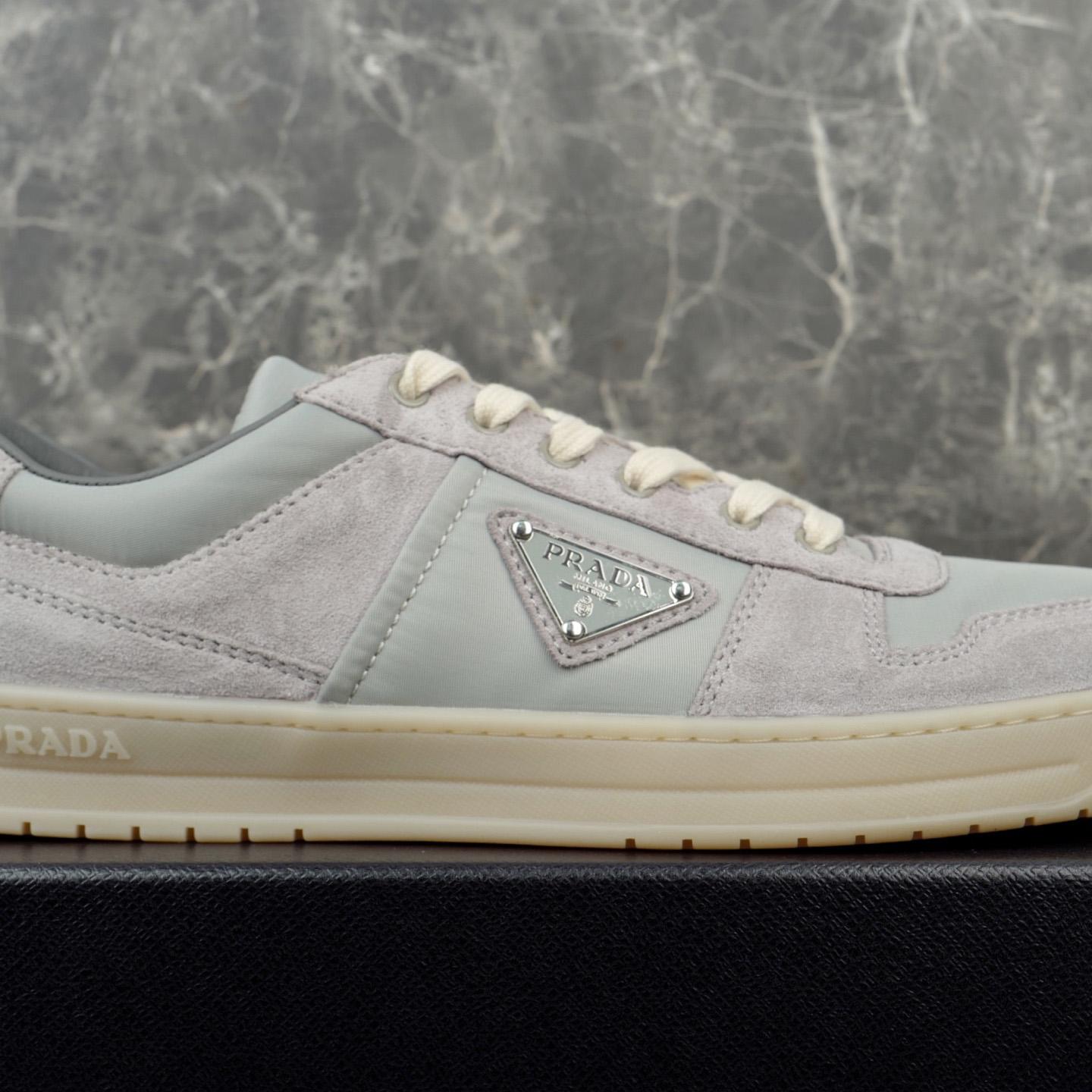 Prada Downtown Re-Nylon And Suede Sneakers - DesignerGu