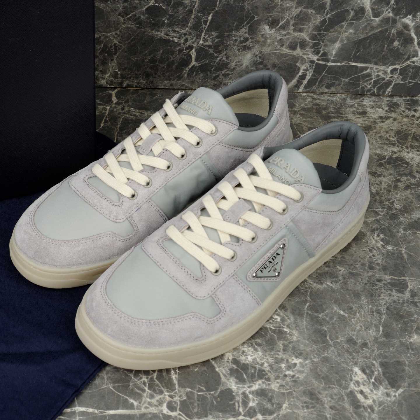 Prada Downtown Re-Nylon And Suede Sneakers - DesignerGu