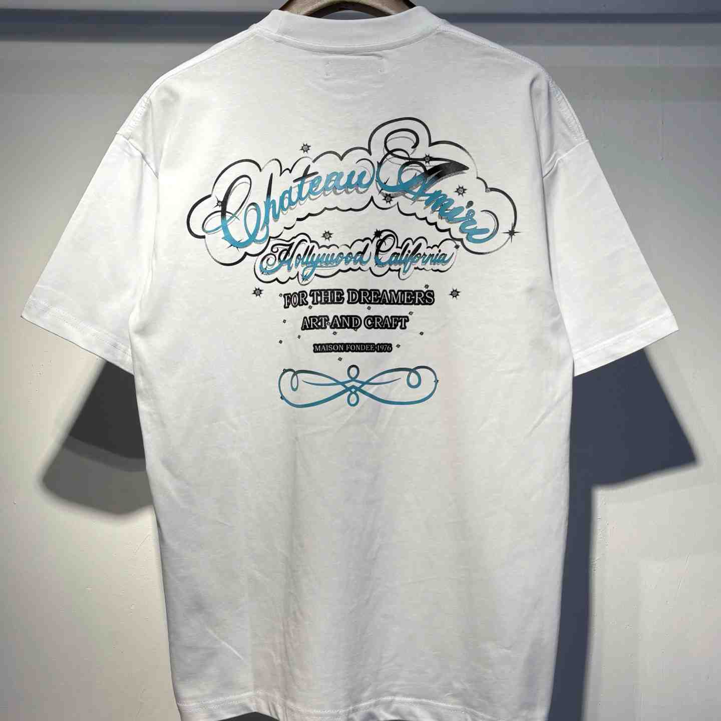 Amiri  Crystal-Print Chateau Amiri Cotton T-Shirt - DesignerGu