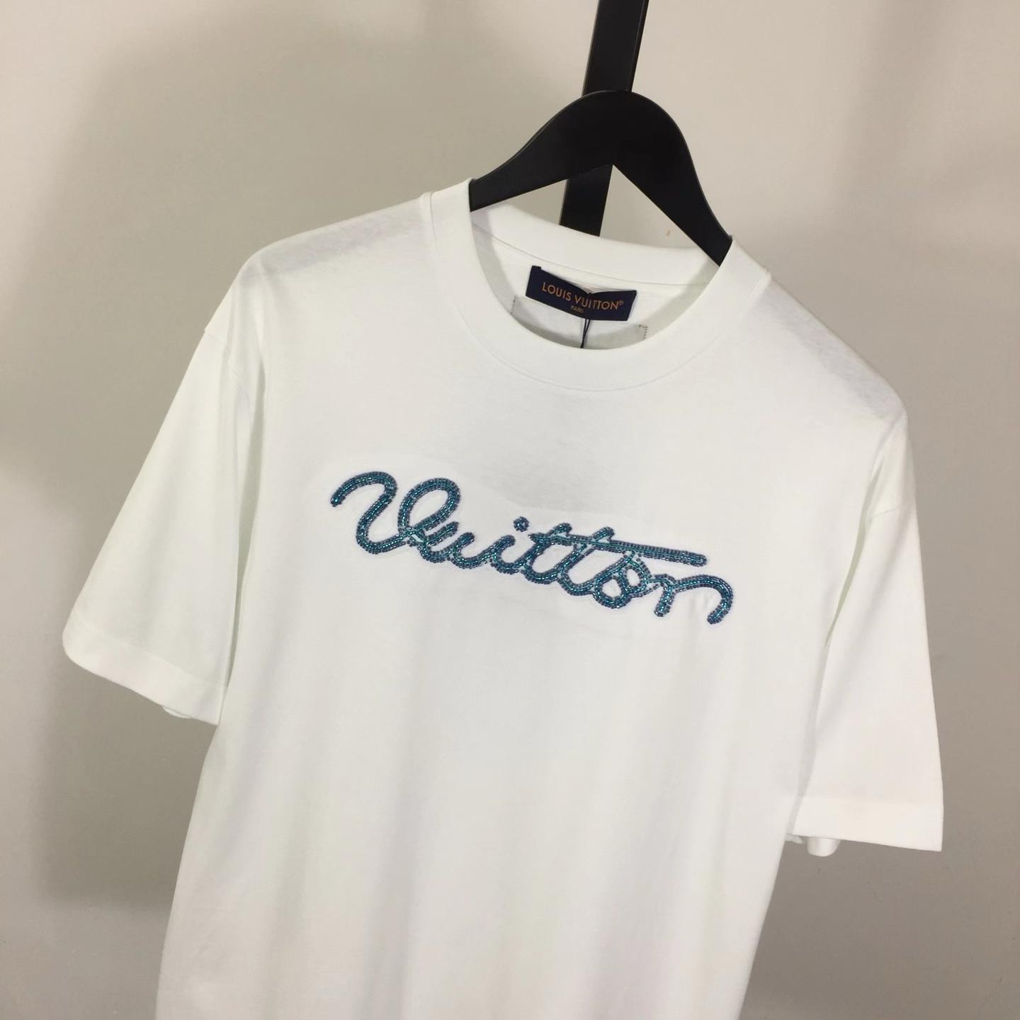 Louis Vuitton Logo Cotton T-Shirt  - DesignerGu