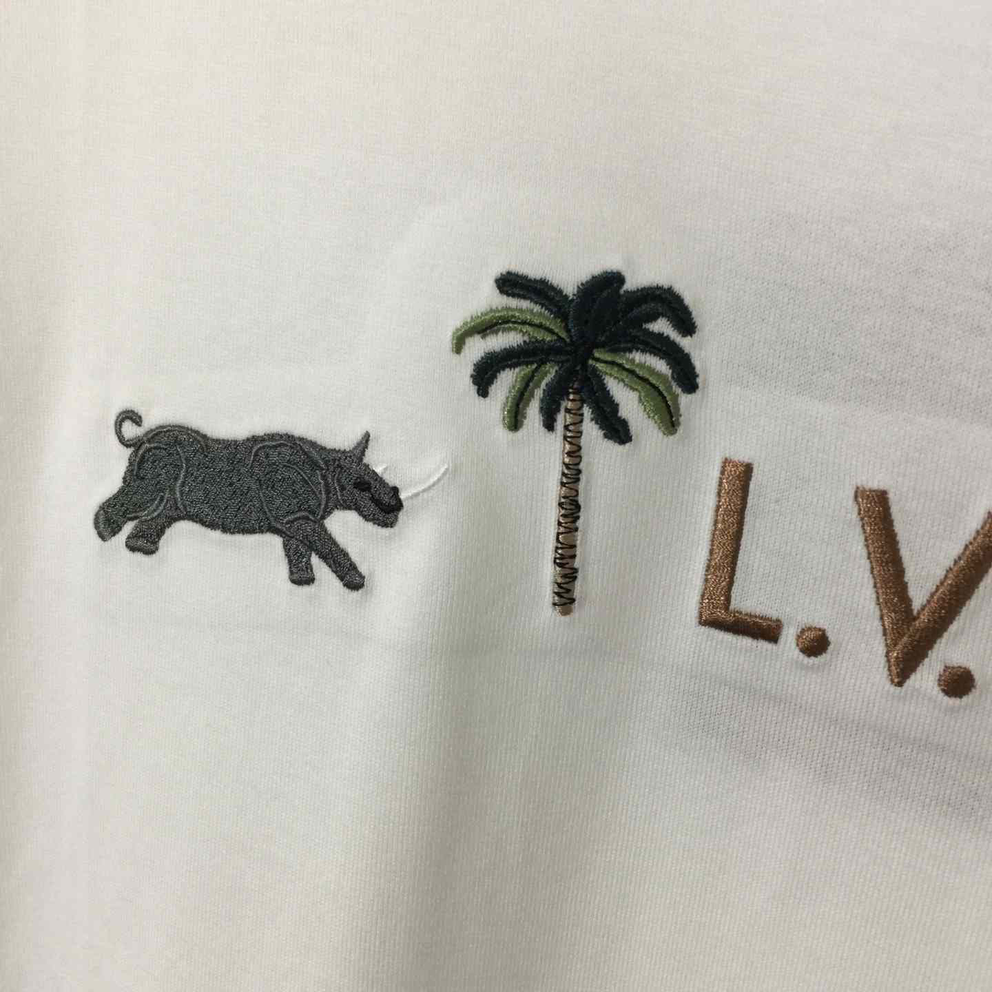 Louis Vuitton Logo Cotton T-Shirt  - DesignerGu