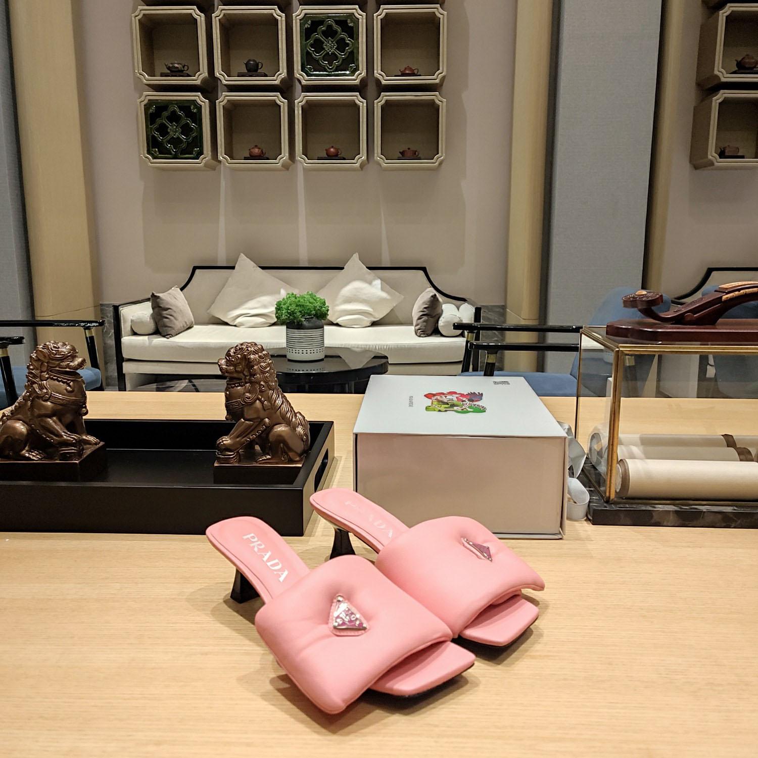 Prada Soft Padded Nappa Sandals - DesignerGu