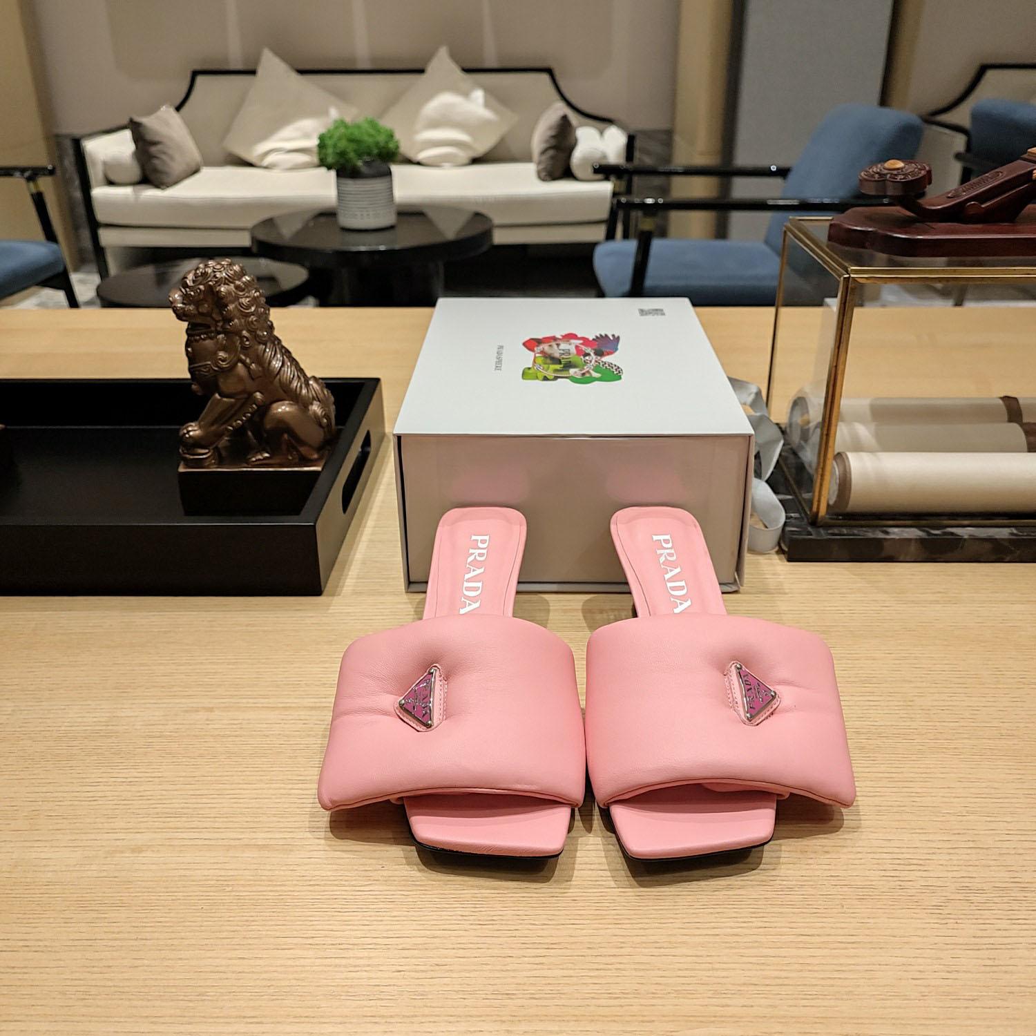 Prada Soft Padded Nappa Sandals - DesignerGu