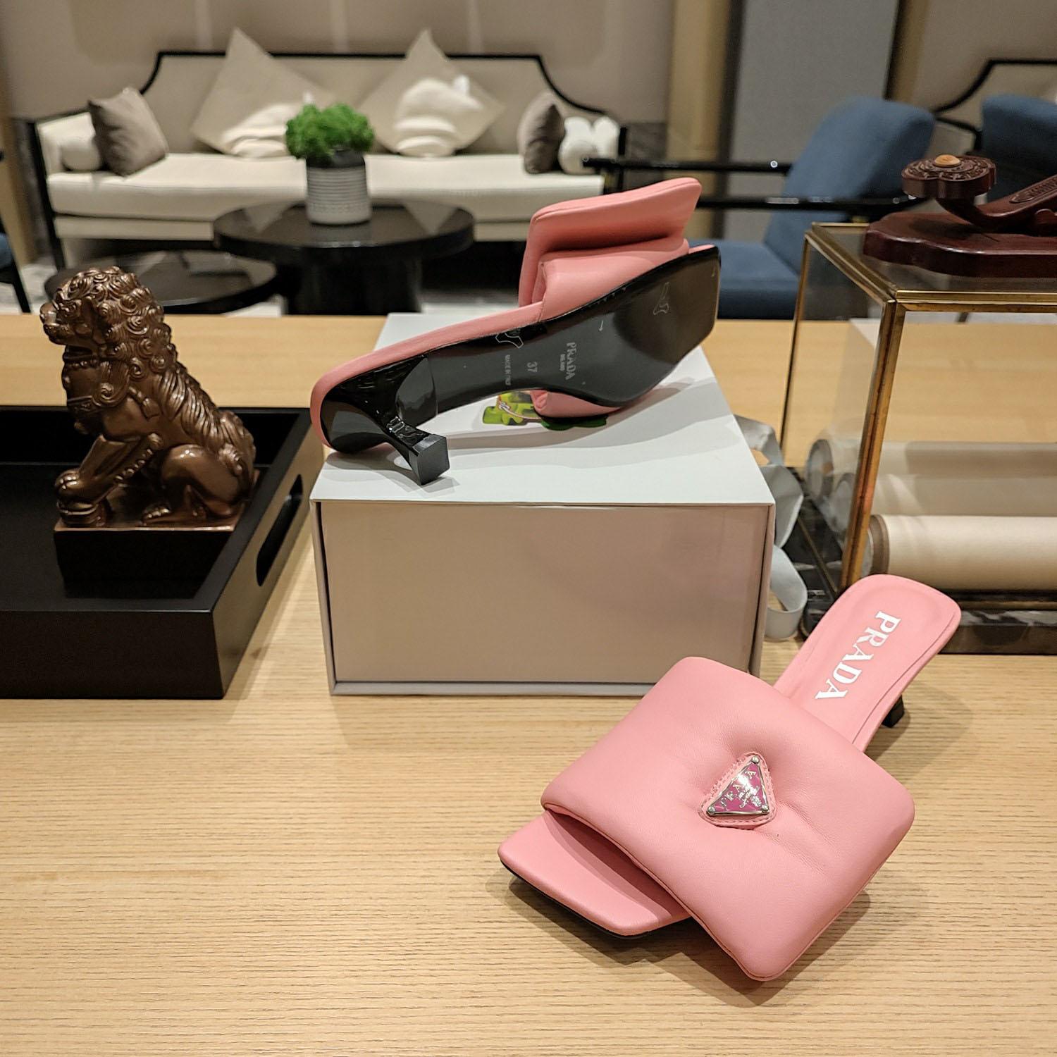 Prada Soft Padded Nappa Sandals - DesignerGu