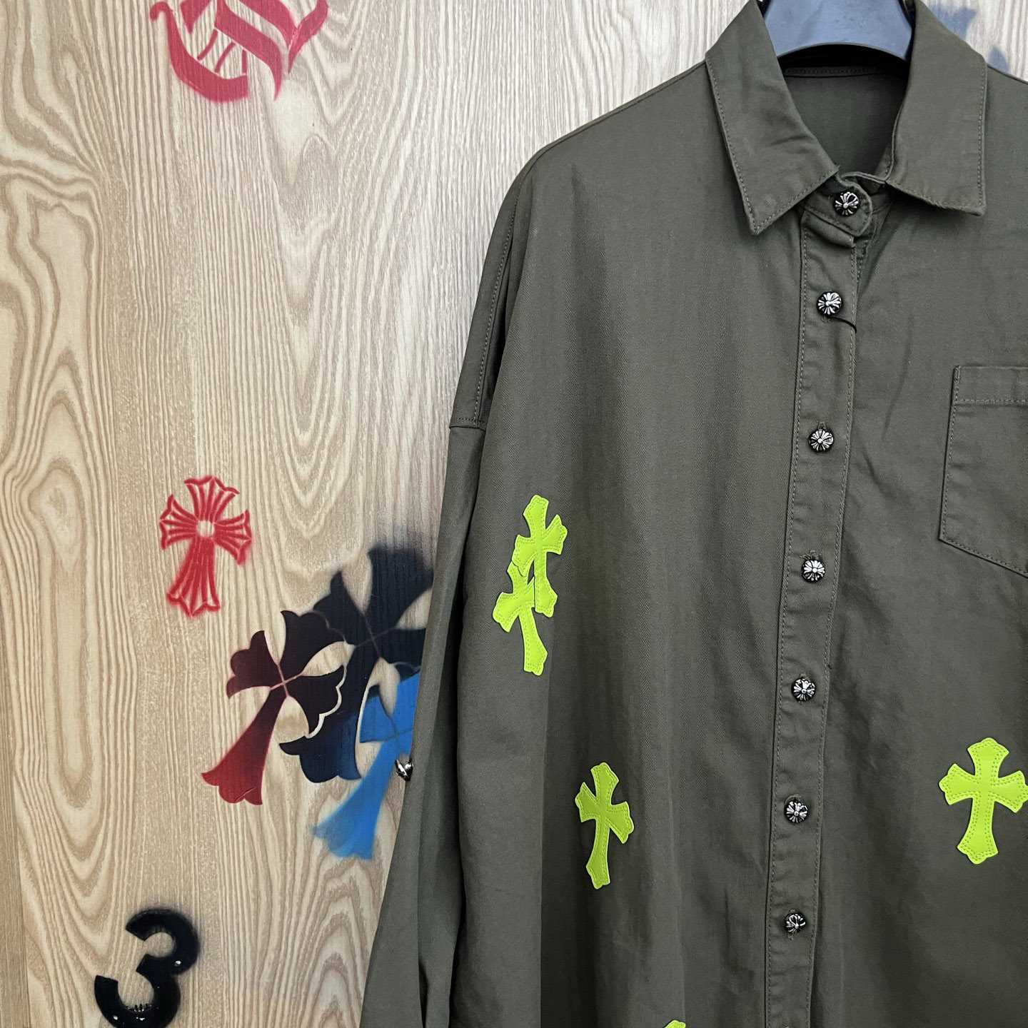 Chrome Hearts  Oversized Cross Patch Shirt - DesignerGu