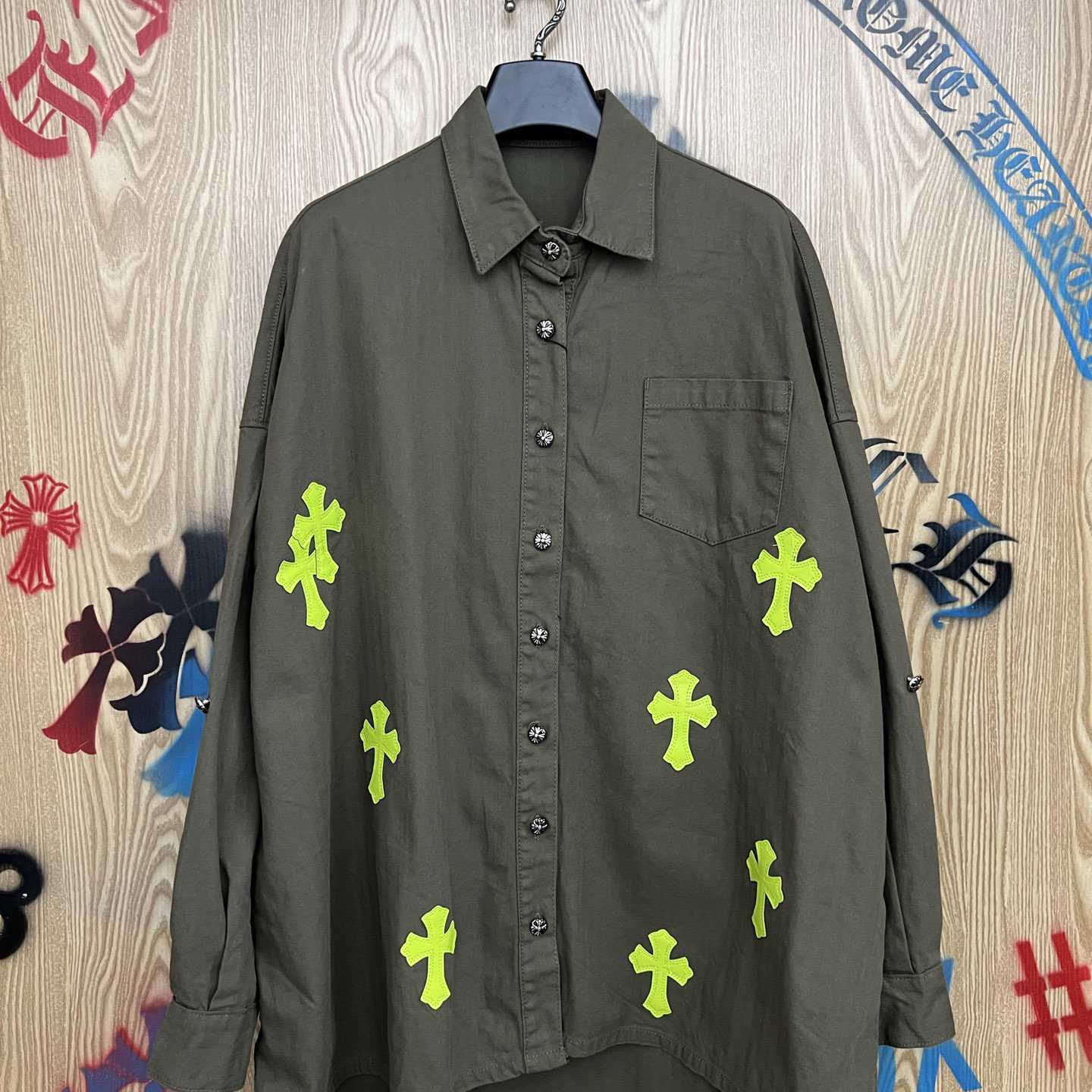 Chrome Hearts  Oversized Cross Patch Shirt - DesignerGu