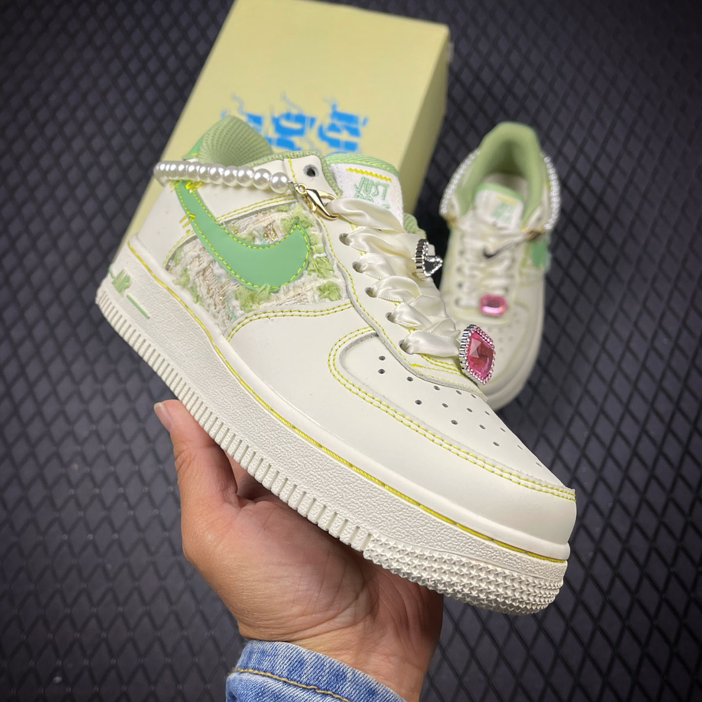 NIKE Air Force 1'07 Low Jade Pearl Canvas  FJ7740-111 - DesignerGu