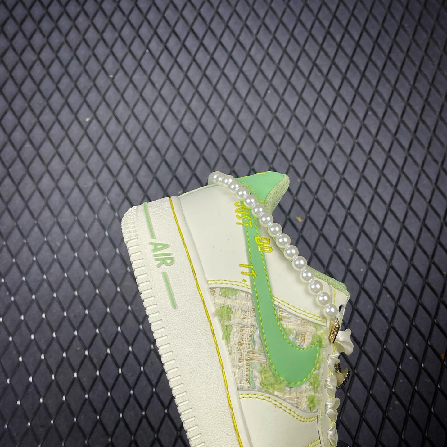 NIKE Air Force 1'07 Low Jade Pearl Canvas  FJ7740-111 - DesignerGu