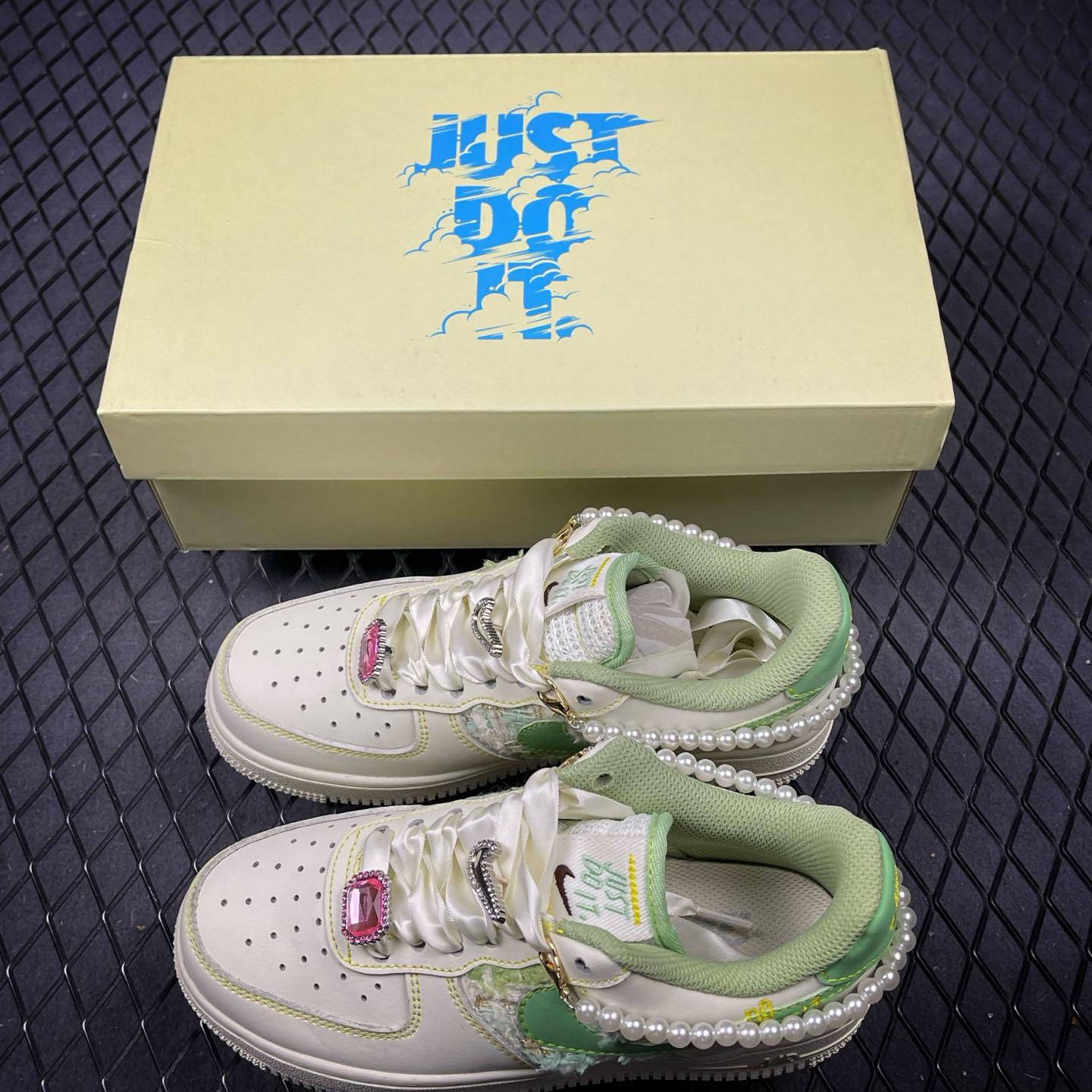 NIKE Air Force 1'07 Low Jade Pearl Canvas  FJ7740-111 - DesignerGu