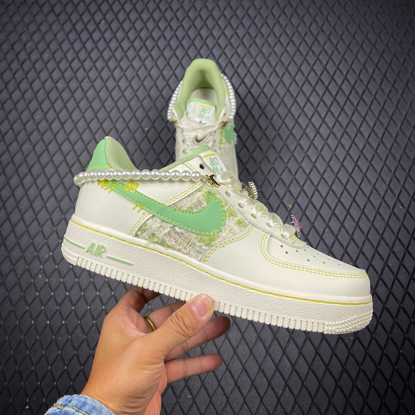 NIKE Air Force 1'07 Low Jade Pearl Canvas  FJ7740-111 - DesignerGu