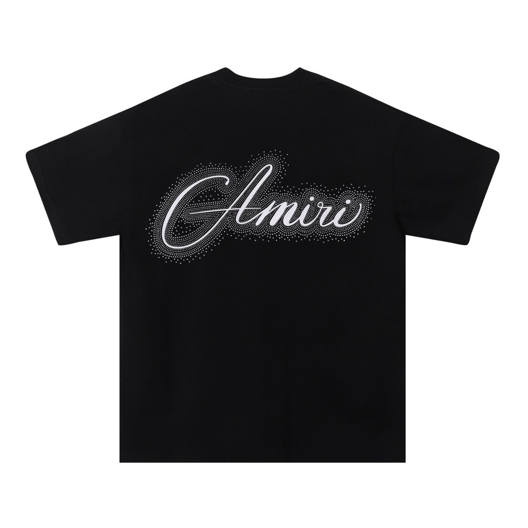 Amiri Crystal Script Tee - DesignerGu