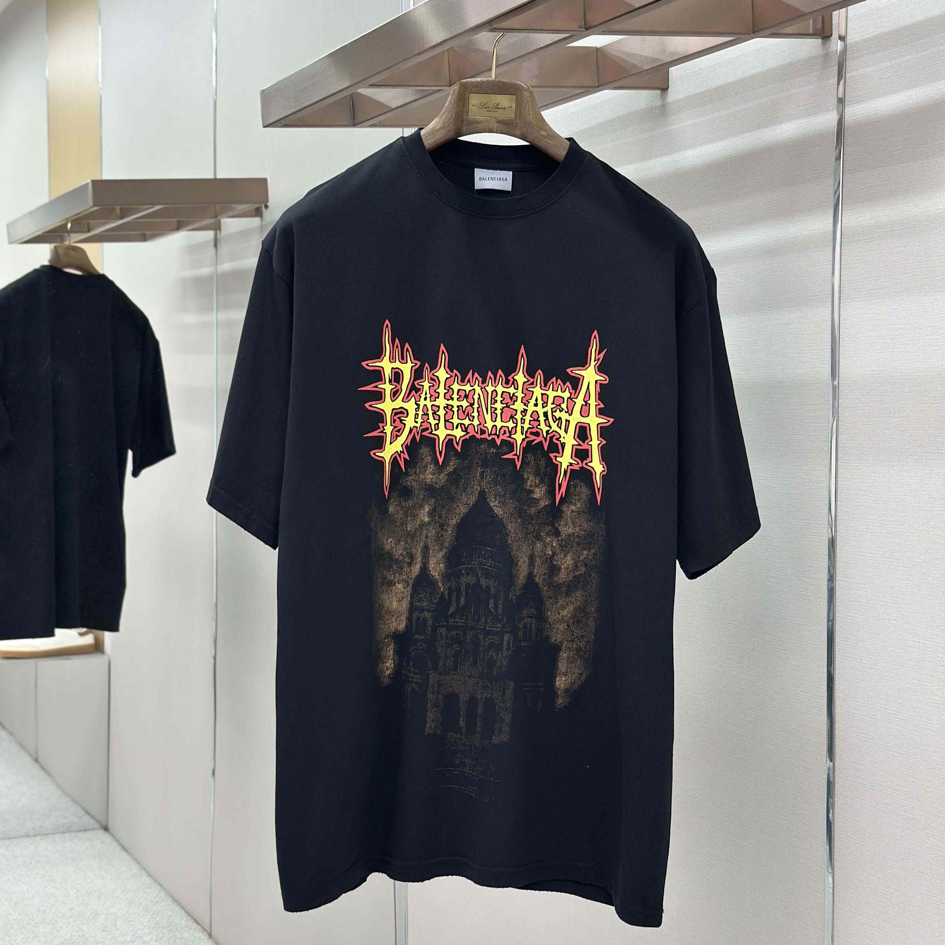 Balenciaga Paris Thunderstorm Oversized T-Shirt  - DesignerGu