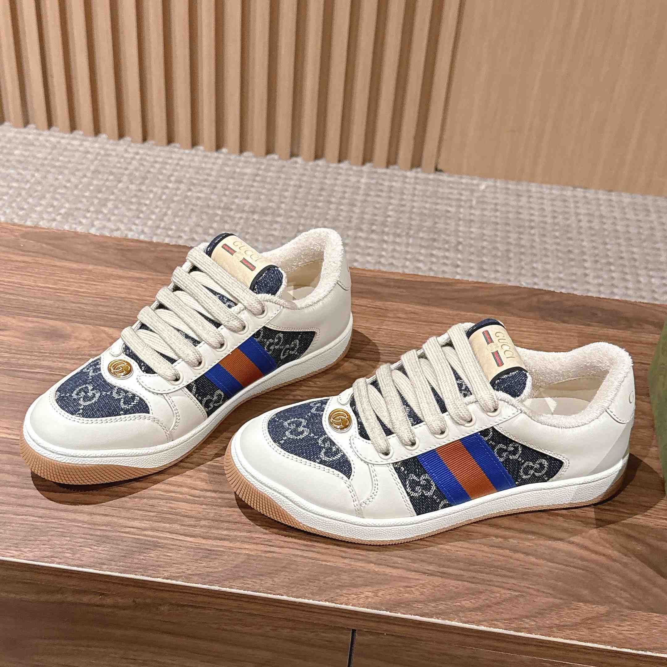 Gucci Screener 'GG Canvas - Denim Ivory' - DesignerGu