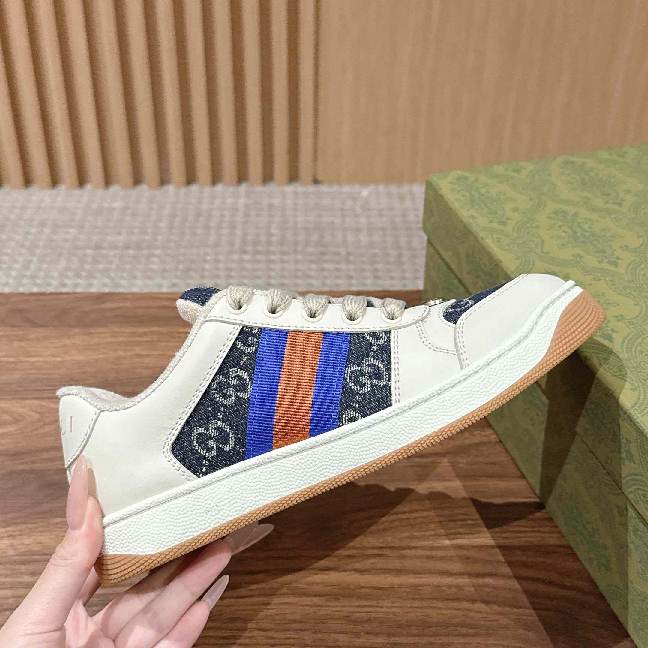 Gucci Screener 'GG Canvas - Denim Ivory' - DesignerGu