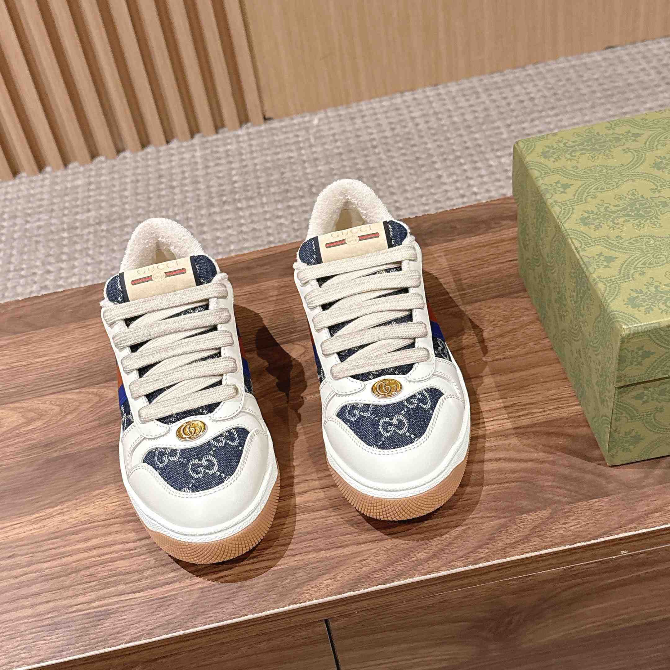 Gucci Screener 'GG Canvas - Denim Ivory' - DesignerGu