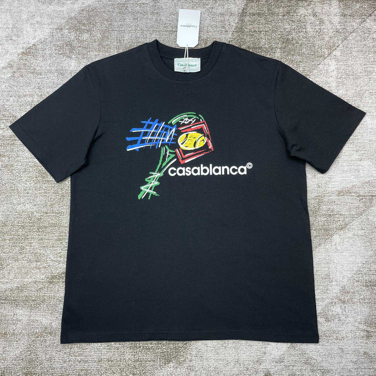 Casablanca Screen Printed T-Shirt 'Croquis De Tennis' C899 - DesignerGu