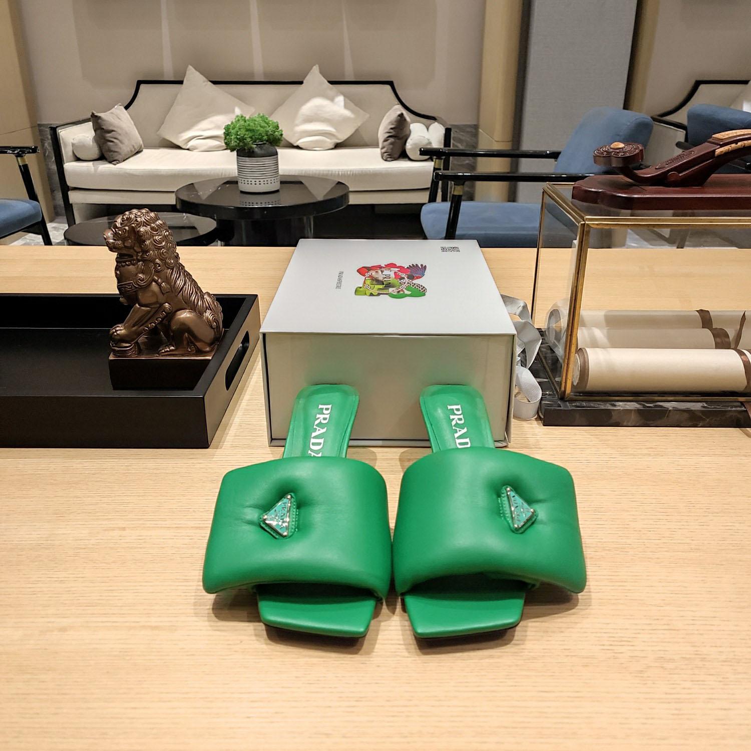 Prada Soft Padded Nappa Sandals - DesignerGu