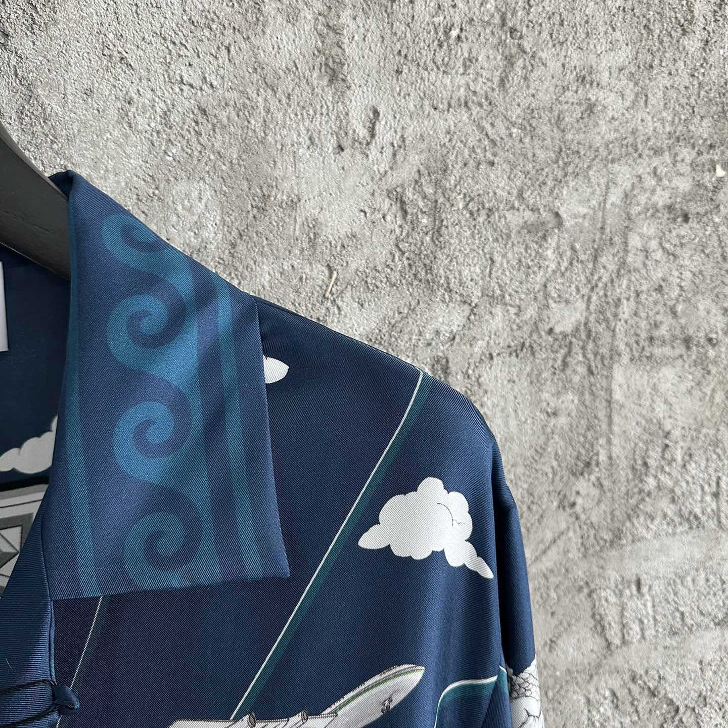 Casablanca Le Temple Du Sport Long Sleeve Silk Shirt - DesignerGu