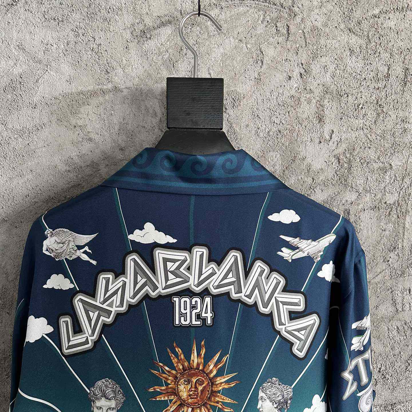 Casablanca Le Temple Du Sport Long Sleeve Silk Shirt - DesignerGu