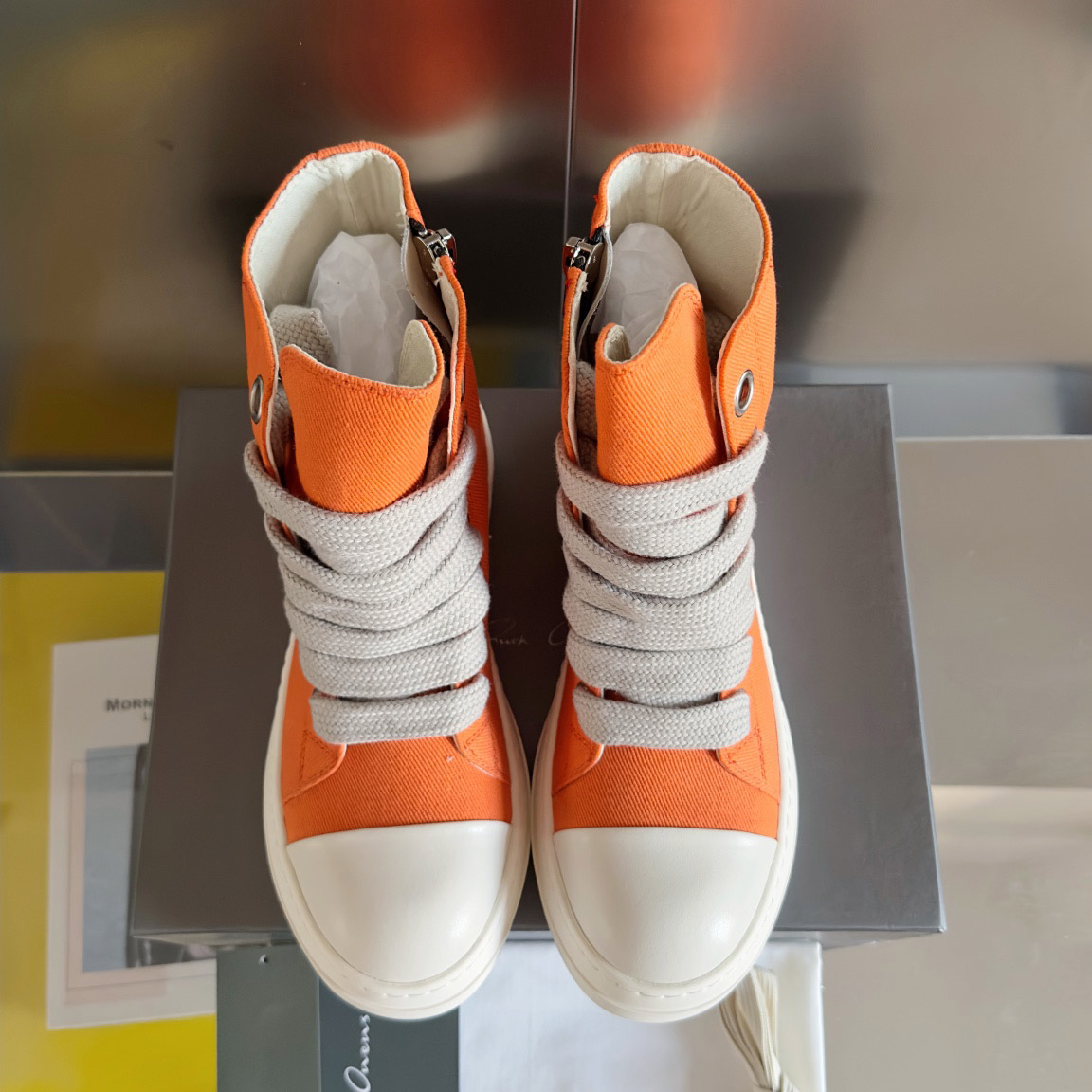 Rick Owens DRKSHDW Ramones High 'Orange Milk' - DesignerGu