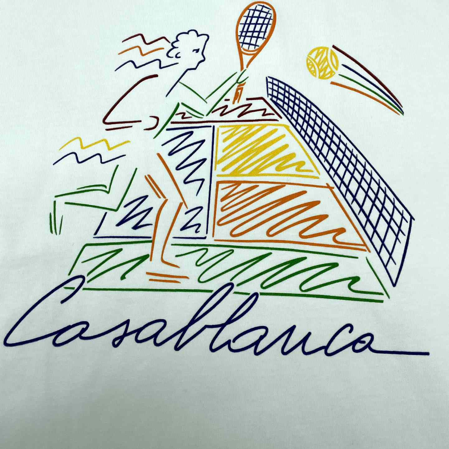 Casablanca  White  'Jeu De Crayon'  T-Shirt CA5031 - DesignerGu