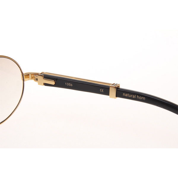 Cartier CT 7550178 Diamond White Mix Black Buffalo Sunglasses In Gold Gradient Brown  - DesignerGu