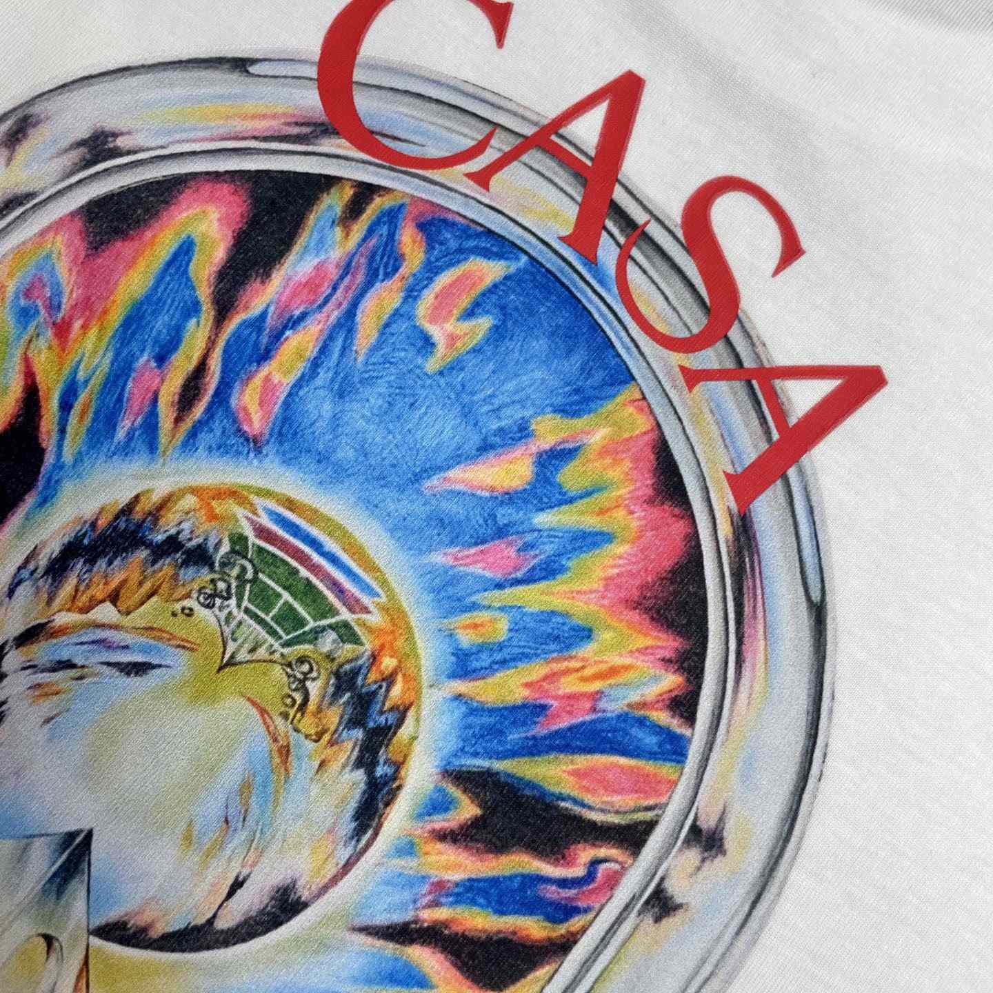 Casablanca White Tennis Landscape Short Sleeve T‑Shirt C1152 - DesignerGu