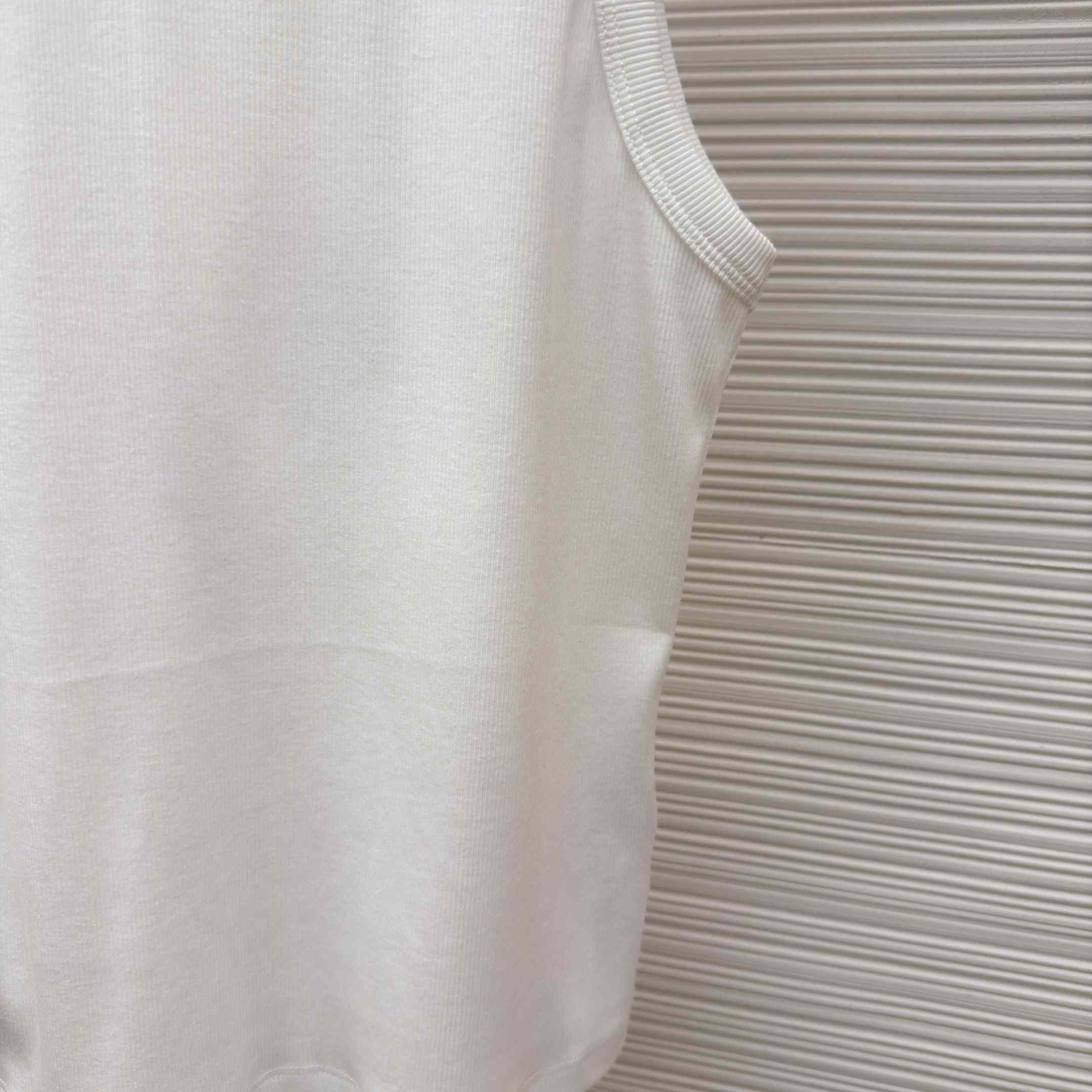 Celine Triomphe Tank Top In Ribbed Cotton - DesignerGu