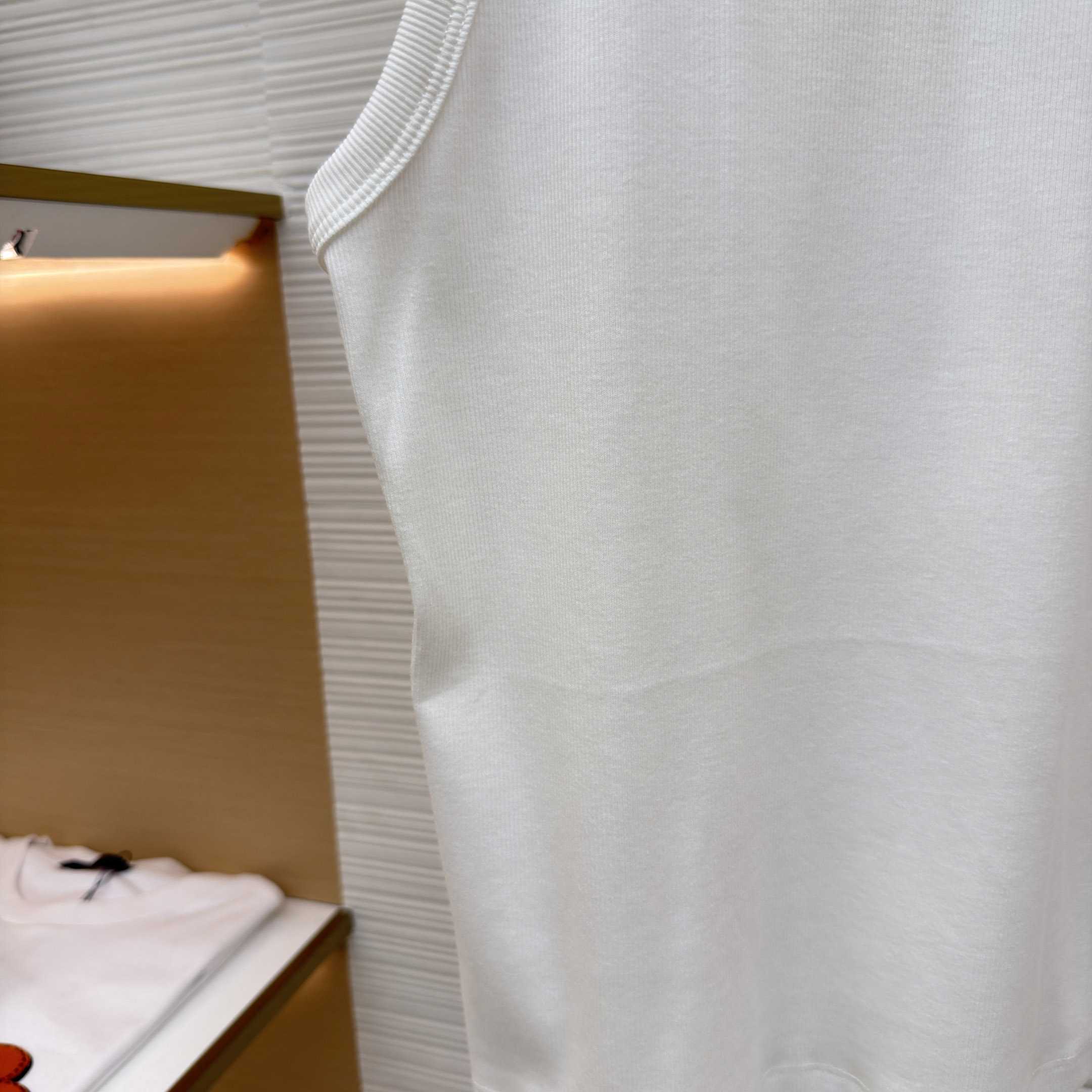 Celine Triomphe Tank Top In Ribbed Cotton - DesignerGu