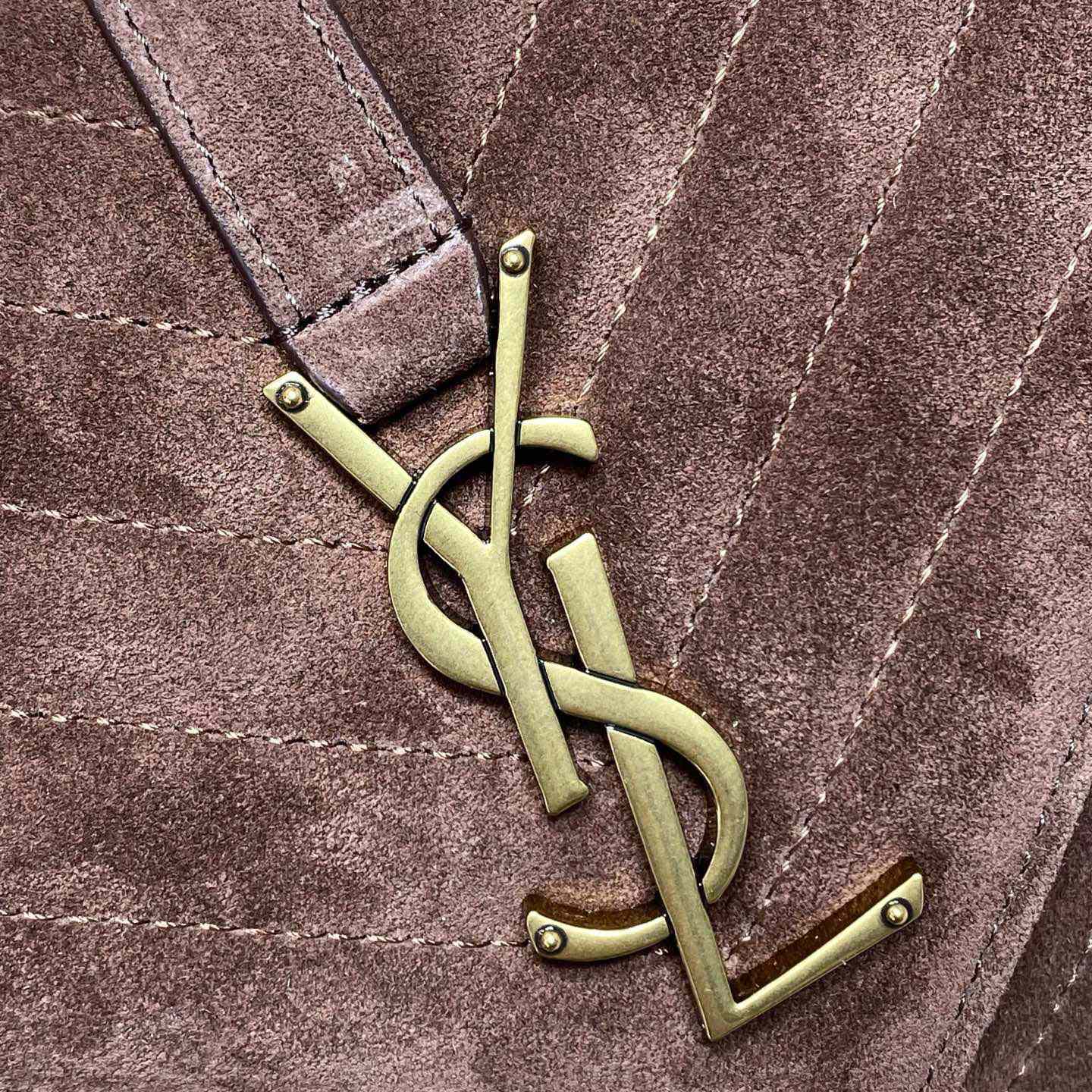 Saint Laurent College Medium In Quilted Suede - DesignerGu